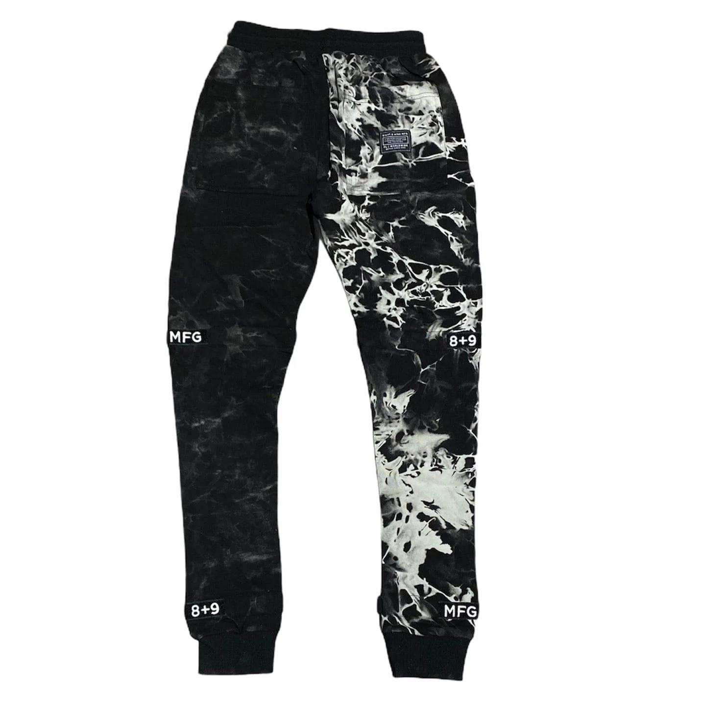 8&9 Strapped Up Fleece Sweatpants (Oreo Tie Dye) SPTDSTRBLK