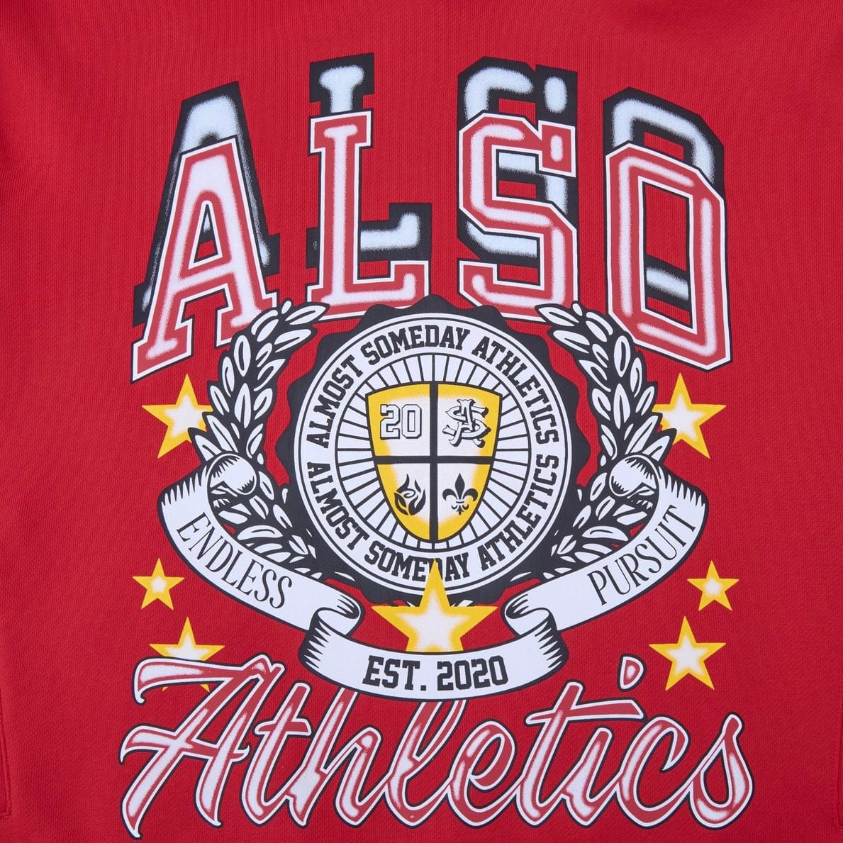 Almost Someday Also Athletics Hoodie (Red) AS-H25-012 - Image 4