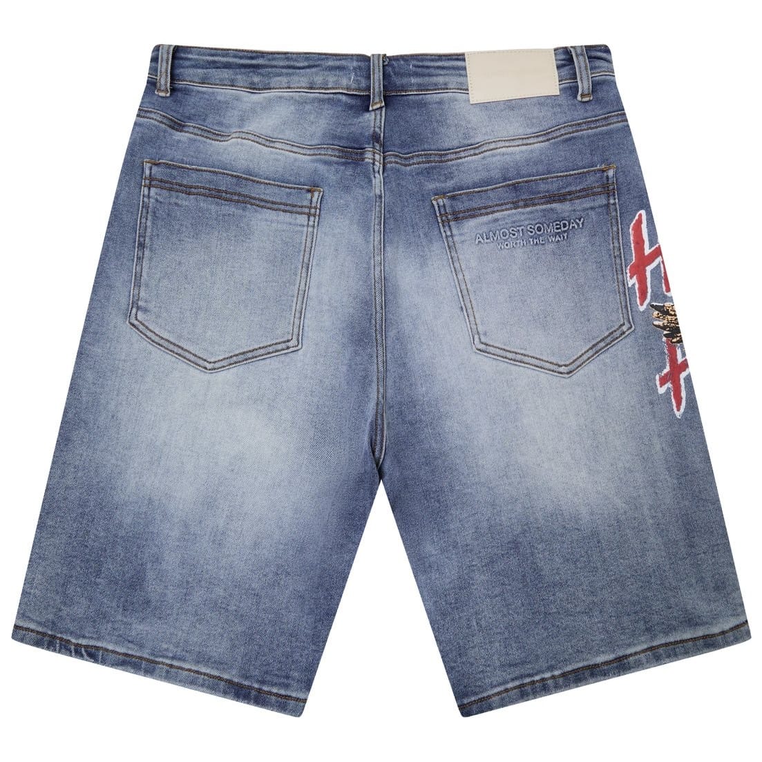 Almost Someday Highway To Heaven Denim Short (Blue) AS-S26-099 - Image 2