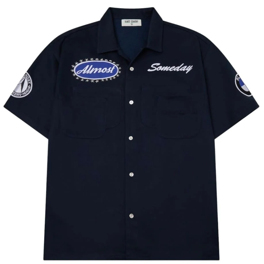 Almost Someday Mechanic Button Up Shirt (Navy) AS-S26-129