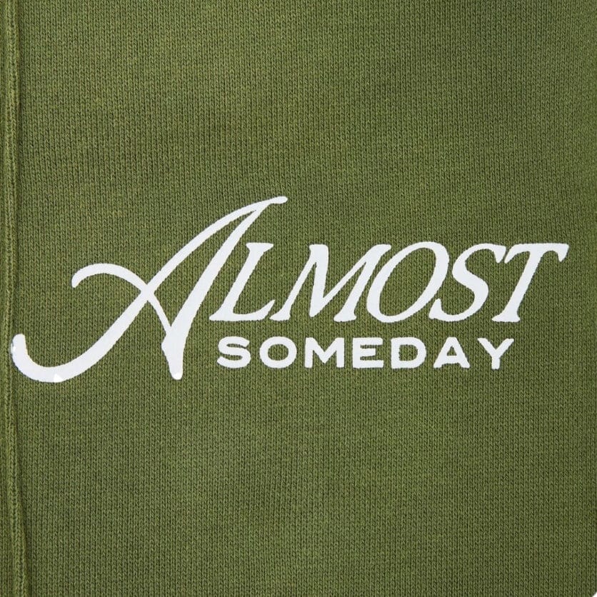 Almost Someday Motto Pleated Sweatpants (Sun Fade Olive) AS-SP1-45 - Image 4