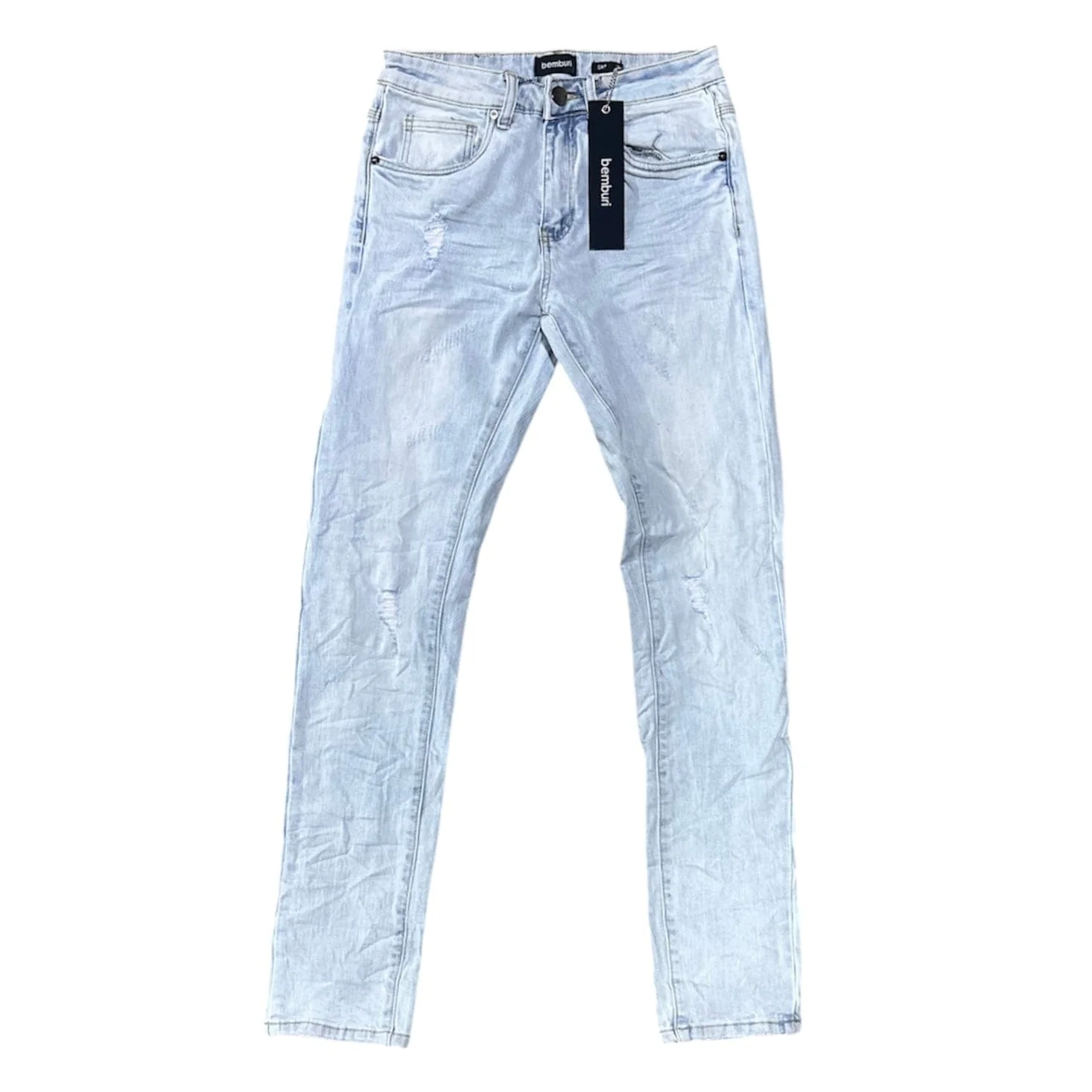 Bemburi Skinny Fit Distressed Denim Jean (Blue Wash) M8767D