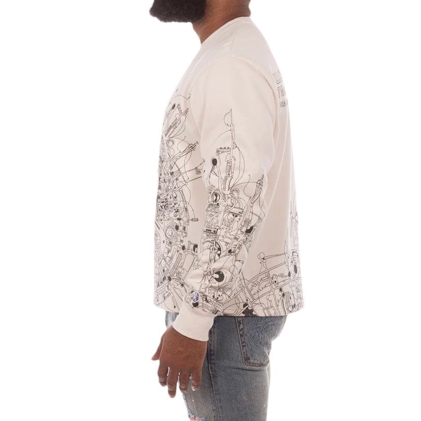 Billionaire Boys Club BB Effigy Sweatshirt (Whisper White) 851-1309 - Image 3