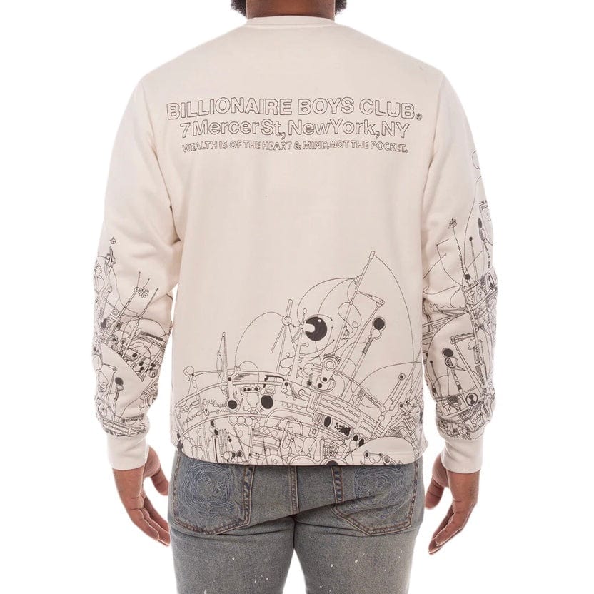 Billionaire Boys Club BB Effigy Sweatshirt (Whisper White) 851-1309 - Image 4