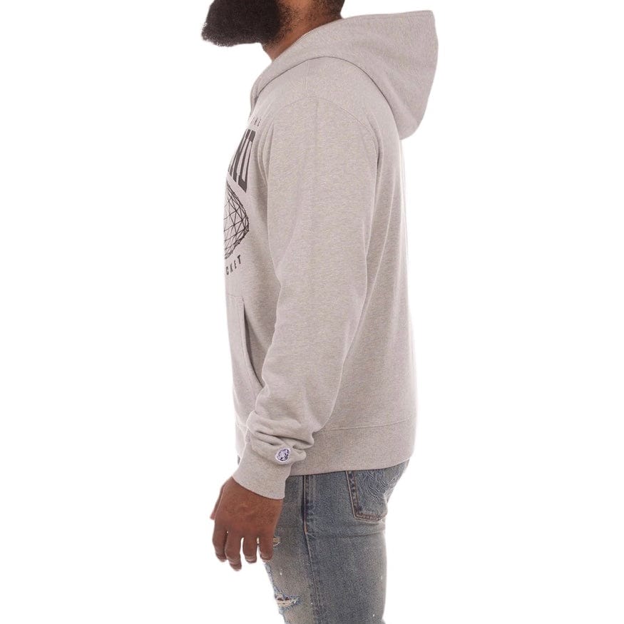 Billionaire Boys Club BB Hmu Zip Front Hoodie (Heather Grey) 851-1304 - Image 4