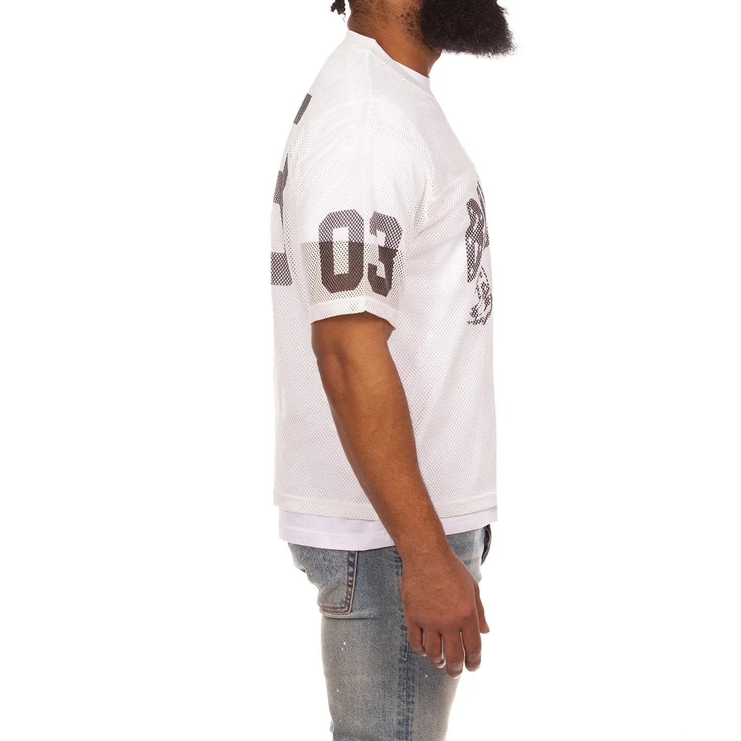 Billionaire Boys Club BB Varsity SS Knit Cropped Fit Tee (White) 851-6314 - Image 2