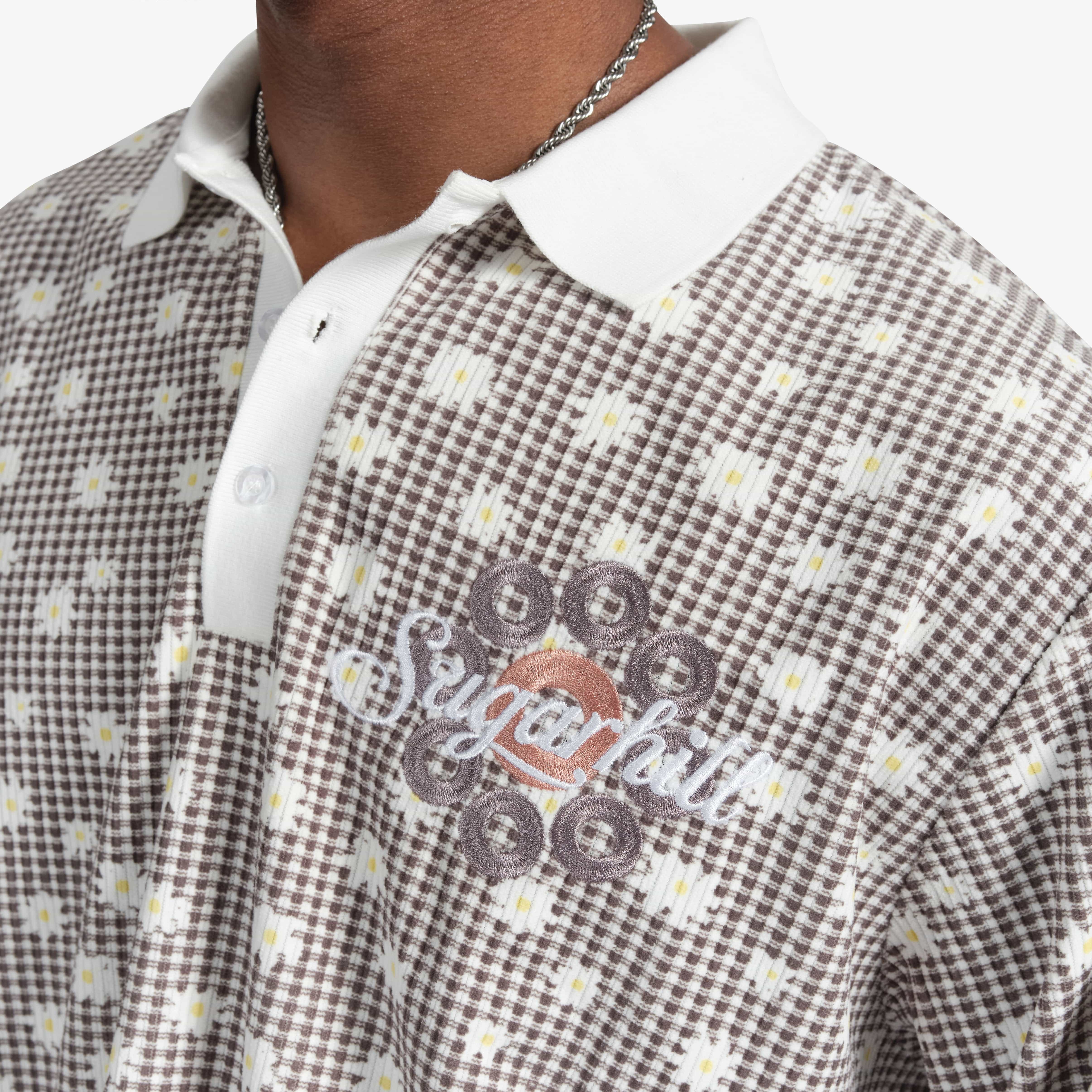 "Bloom" Long Sleeve Polo (grey) - Image 2