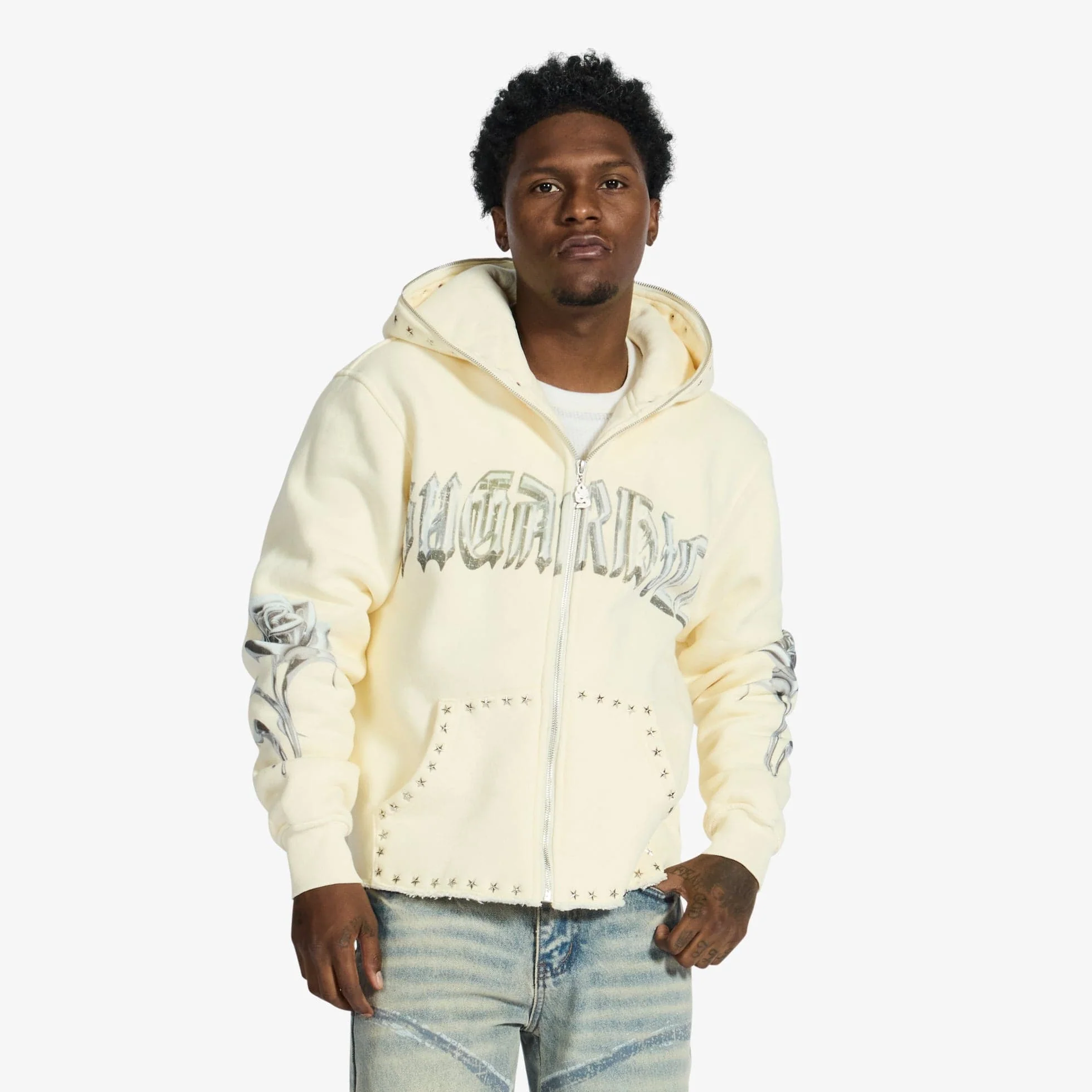"Body Shop" Full-Zip Hoodie (cream vintage) - Image 2