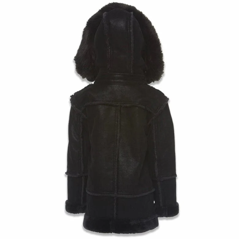 Boys Jordan Craig Denali Shearling Jacket (Black) 91589B - Image 3