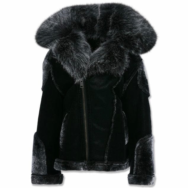 Boys Jordan Craig El Jefe Shearling Moto Jacket (Black) 91625B - Image 3