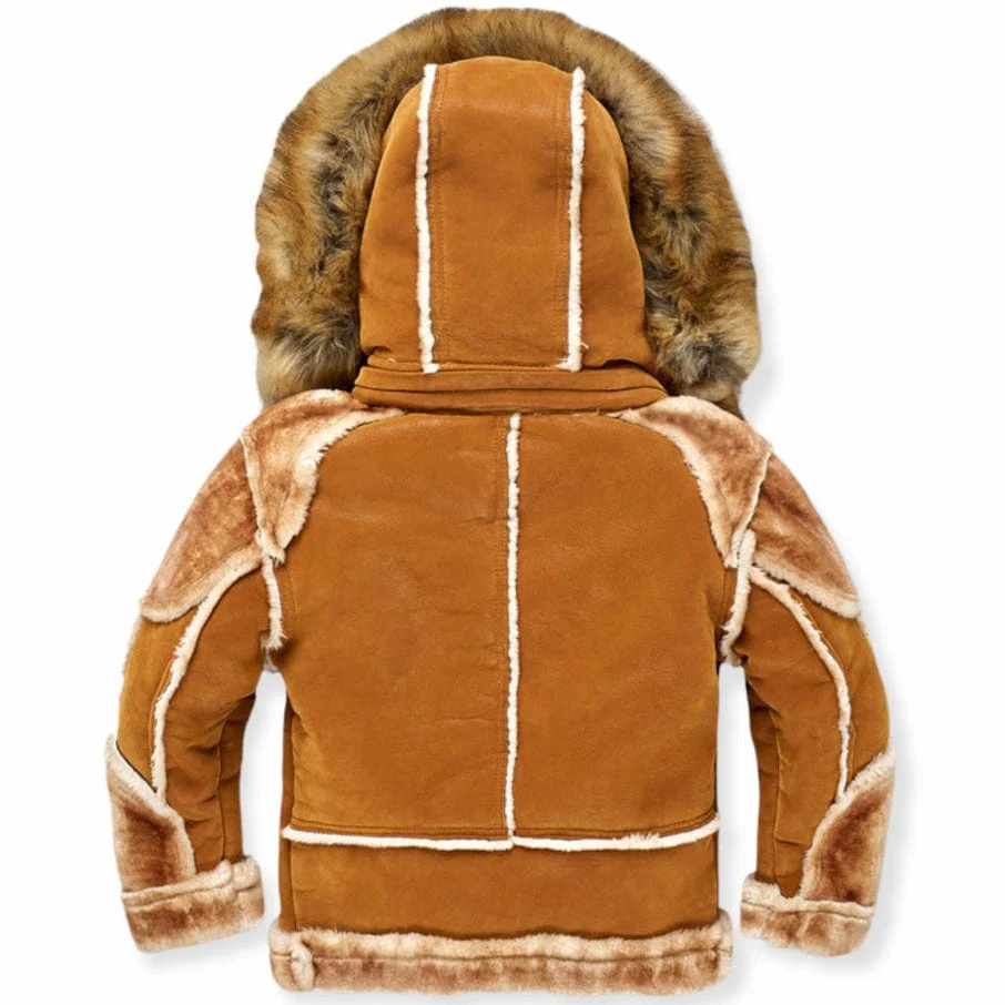 Boys Jordan Craig El Jefe Shearling Moto Jacket (Cognac) 91590B - Image 2