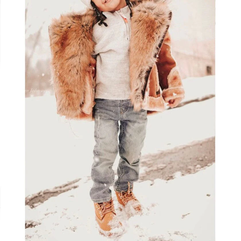 Boys Jordan Craig El Jefe Shearling Moto Jacket (Cognac) 91590B - Image 3