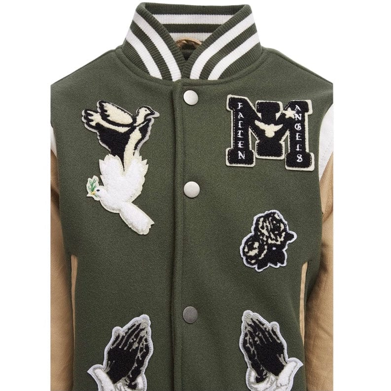 Boys Jordan Craig Fallen Angels Varsity Jacket (Pine) 91647B - Image 7