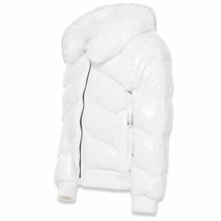 Boys Jordan Craig Lenox Puffer Jacket (White) 91582B - Image 2