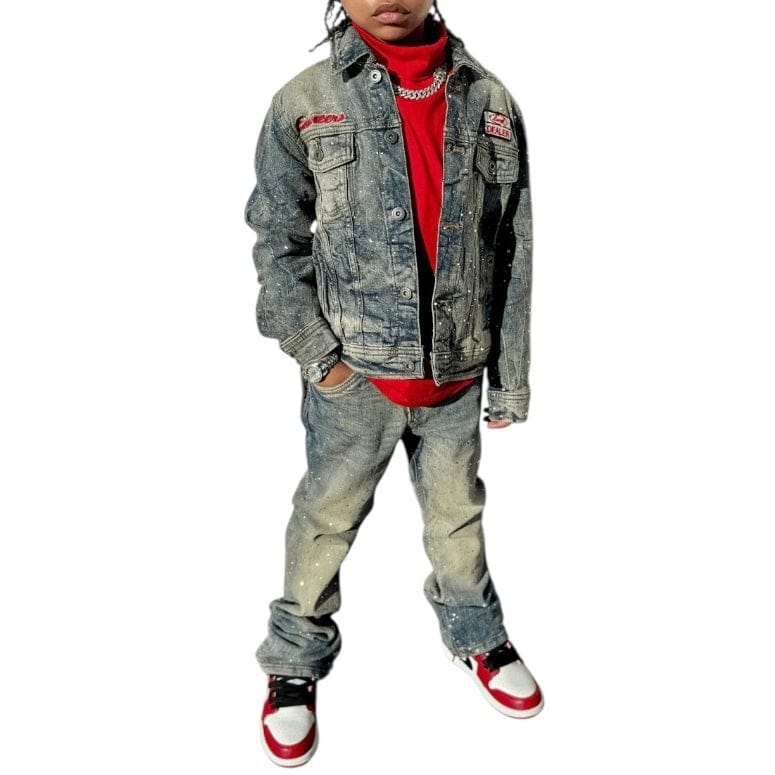 Boys Jordan Craig Local Dealer Stacked Denim (Desert) JTF2339B - Image 4