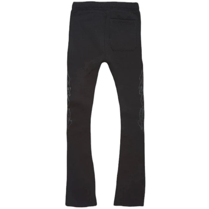 Boys Jordan Craig Paradise Tour Stacked Sweatpants (Noir) 8241LB - Image 2