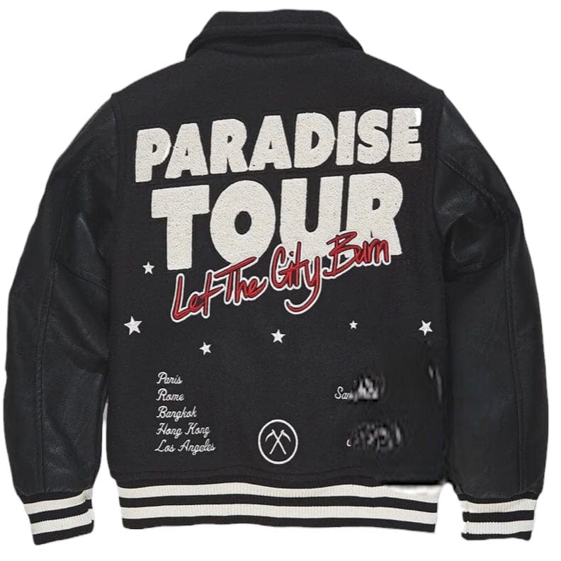 Boys Jordan Craig Paradise Tour Varsity Jacket (Black) 91632B - Image 3