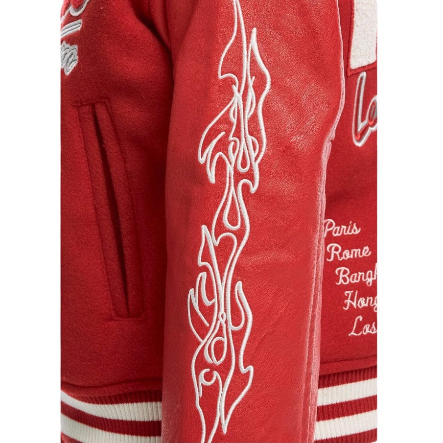 Boys Jordan Craig Paradise Tour Varsity Jacket (Red) 91632B - Image 7