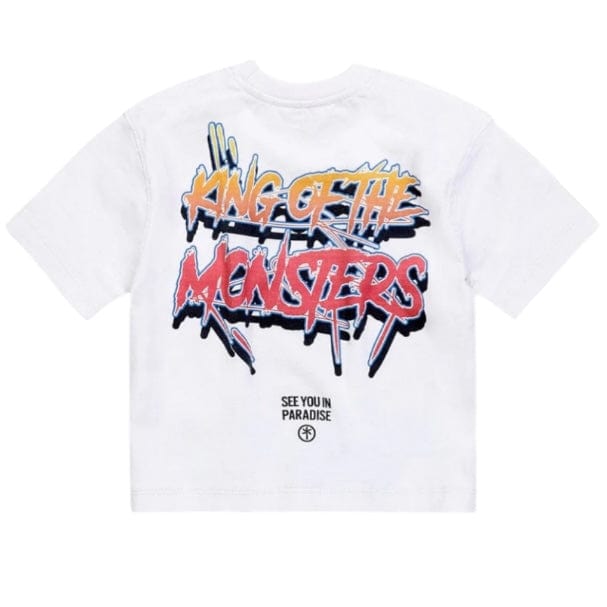 Boys Jordan Craig Sea Monster Cropped Boxy T Shirt (White) 9201AB - Image 2