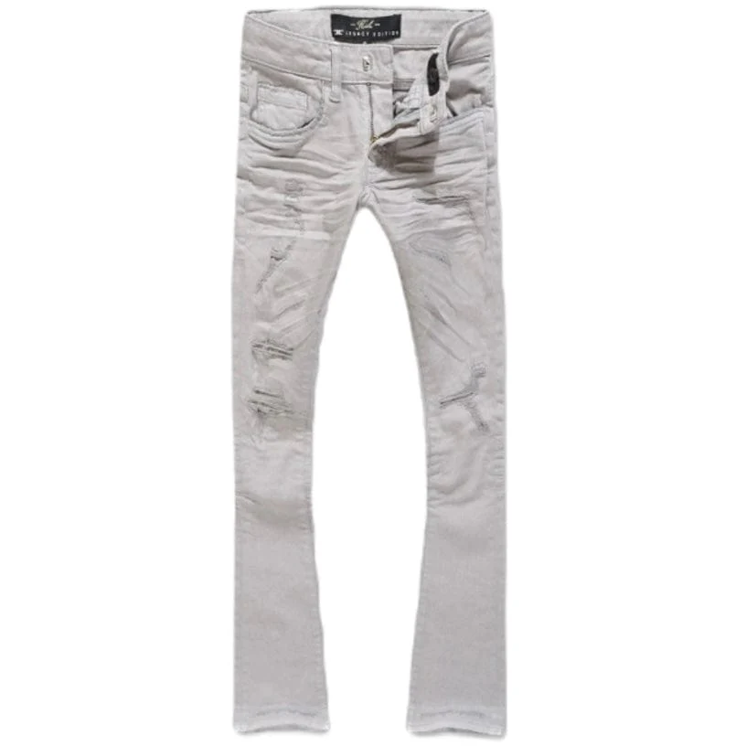 Boys Jordan Craig Stacked Tribeca Twill Pants (L/Grey) JTF990RB