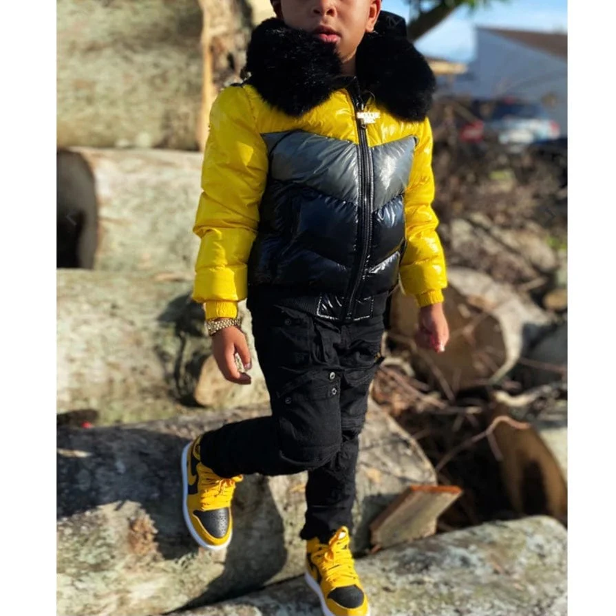 Boys Jordan Craig Sugar Hill Puffer Jacket (Pollen) 91548B - Image 2