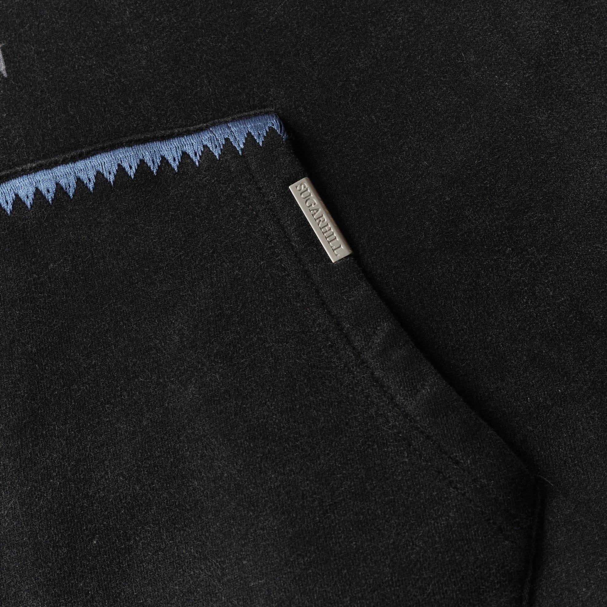 "Brutal" Cropped Hoodie (blue/black vintage) - Image 7
