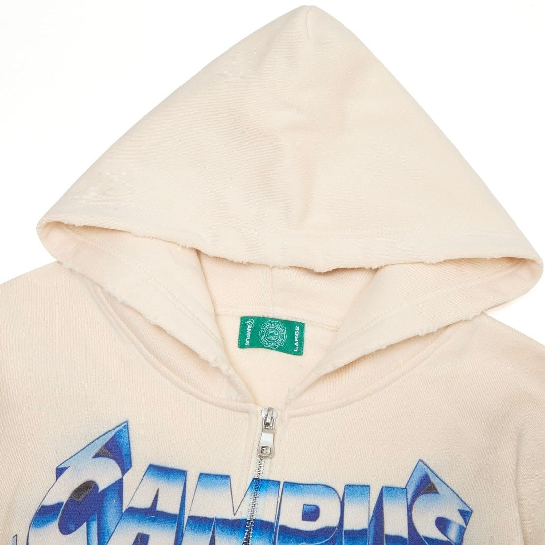 Campus Goods Ascend Zip Up Hoodie (Cream) CG-S26-012 - Image 2