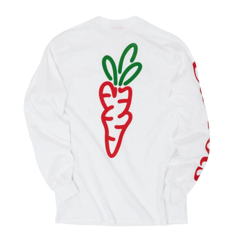 Carrots Tomatoes Long Sleeve T Shirt (White) - Image 2