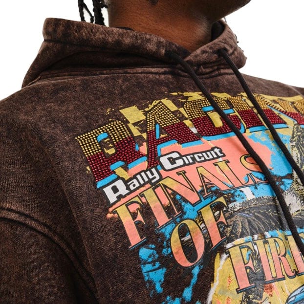 Copper Rivet Racing Cropped Hoodie (Black) 431083-BK - Image 5