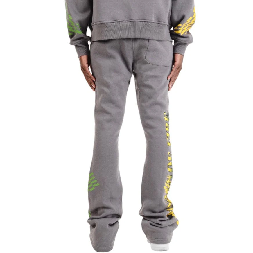 Copper Rivet Racing Stacked Pants (Grey) 431583-GY - Image 4