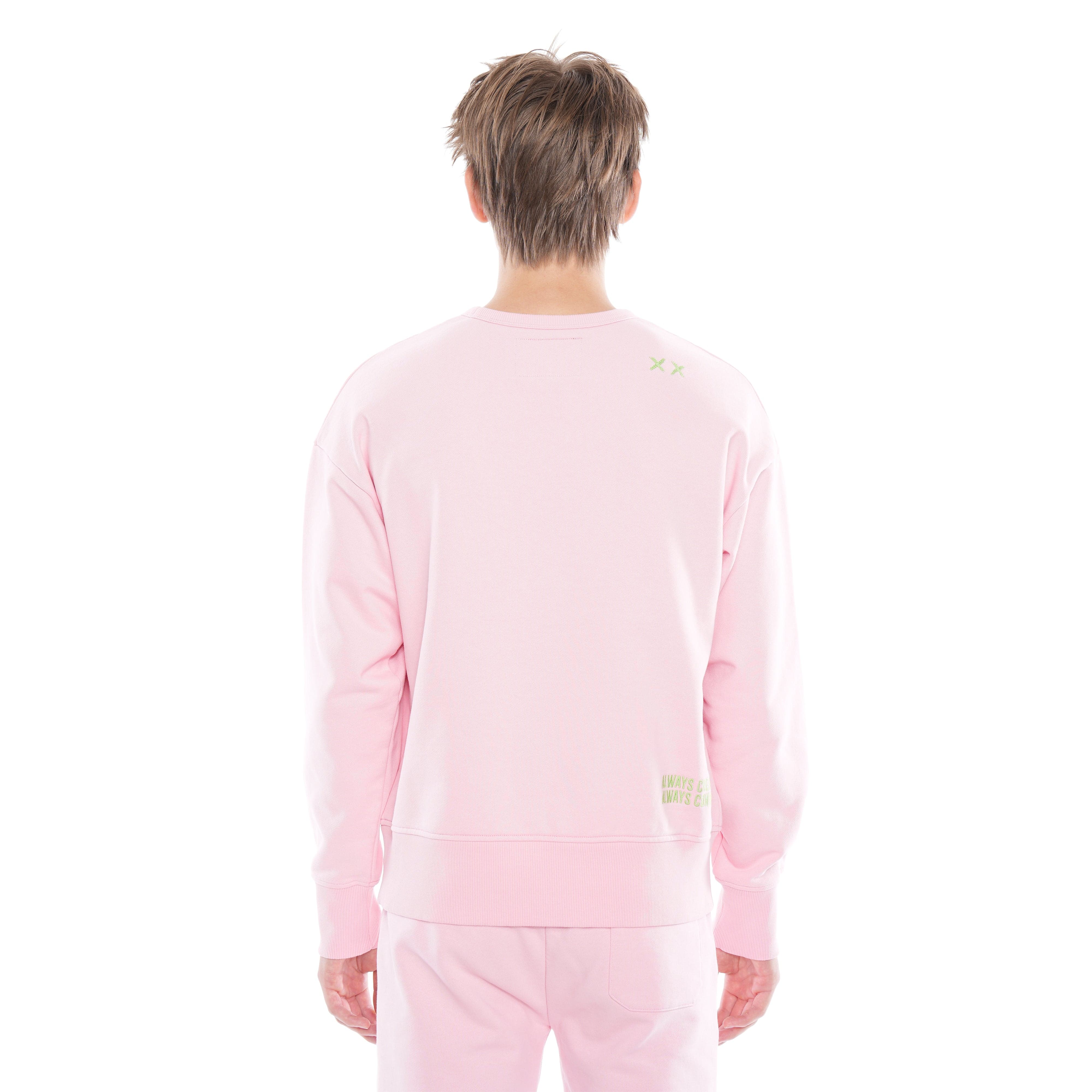 Crew Neck Fleece In Candy Pink - Image 2