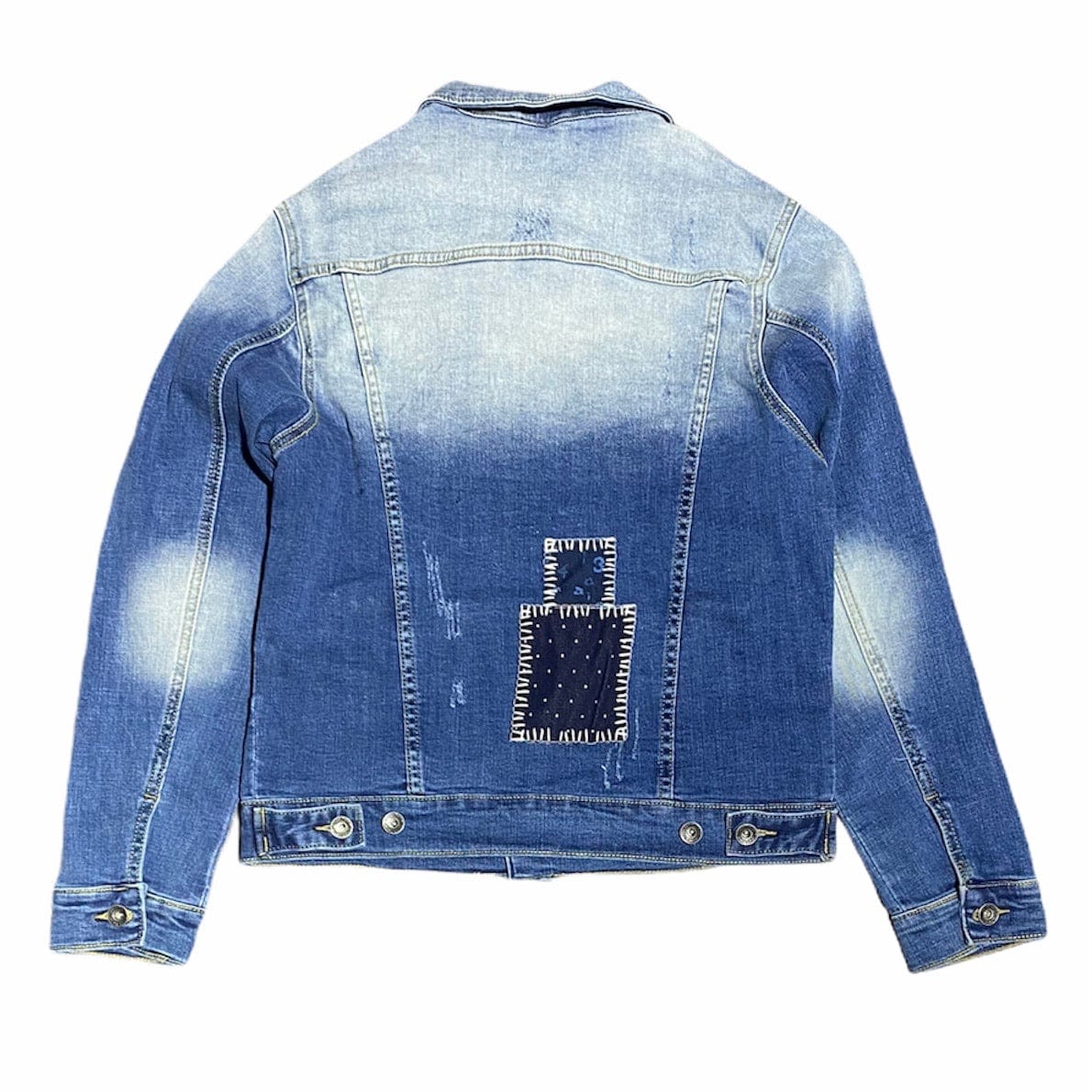 Crysp Bering Denim Jacket (Blue Patchwork) CRYSPSP121-203 - Image 2