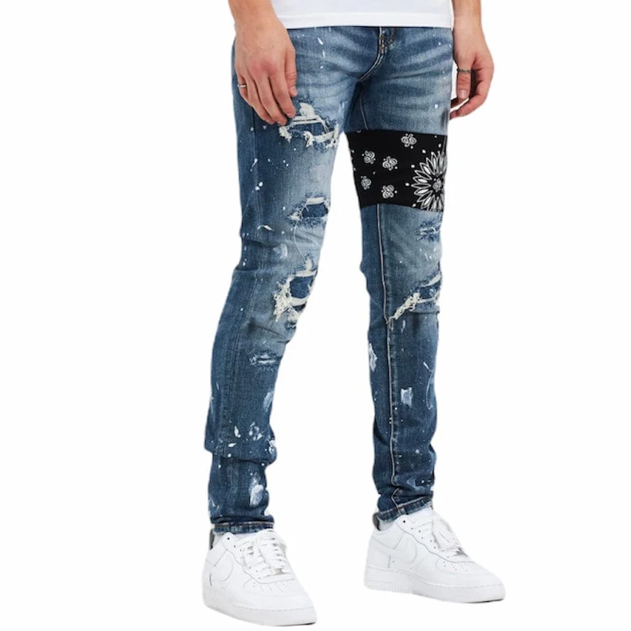 Crysp Castor Denim (Blue Patchwork) CRYSPF121-115 - Image 3