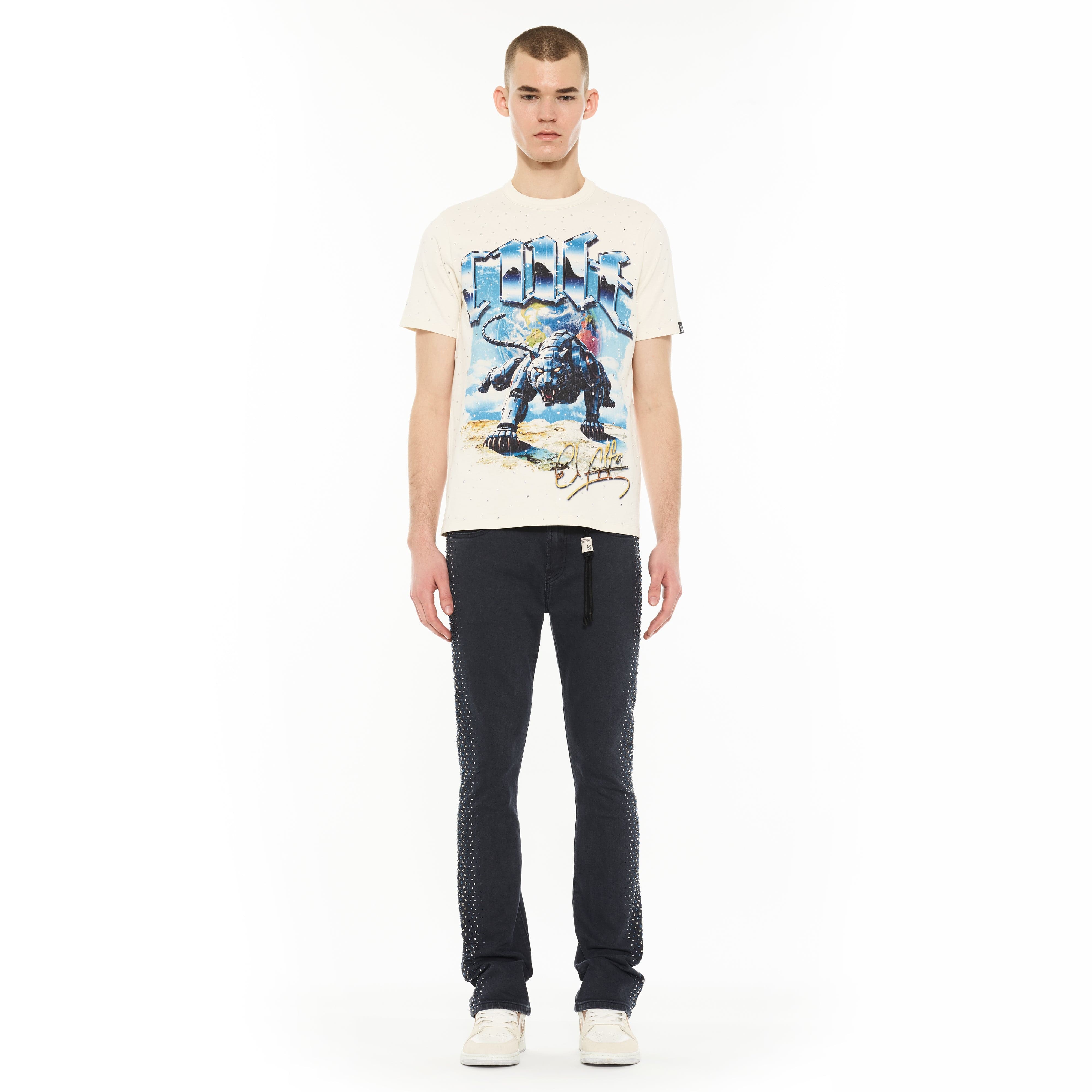 Cult x El Alfa Premium Lenny Bootcut 603 Jeans in Noir - Image 5