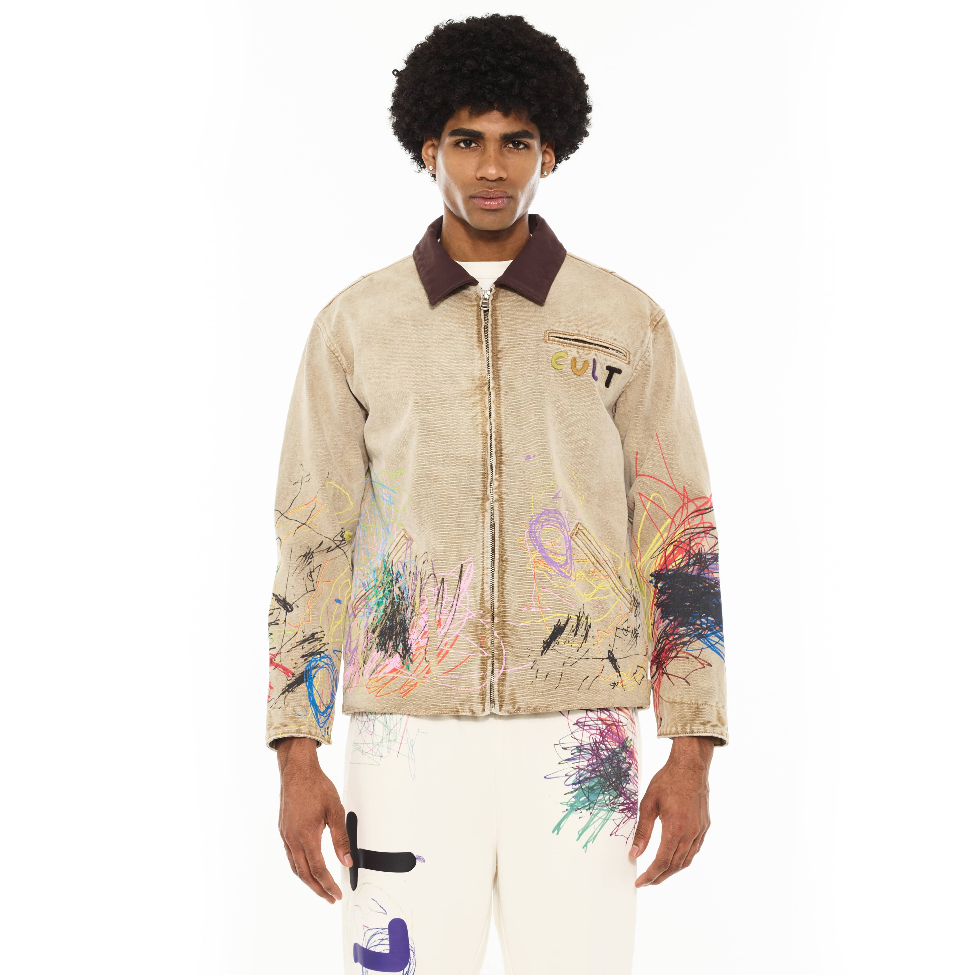 Cult's Canvas Workwear Jacket in Scribble - Image 2