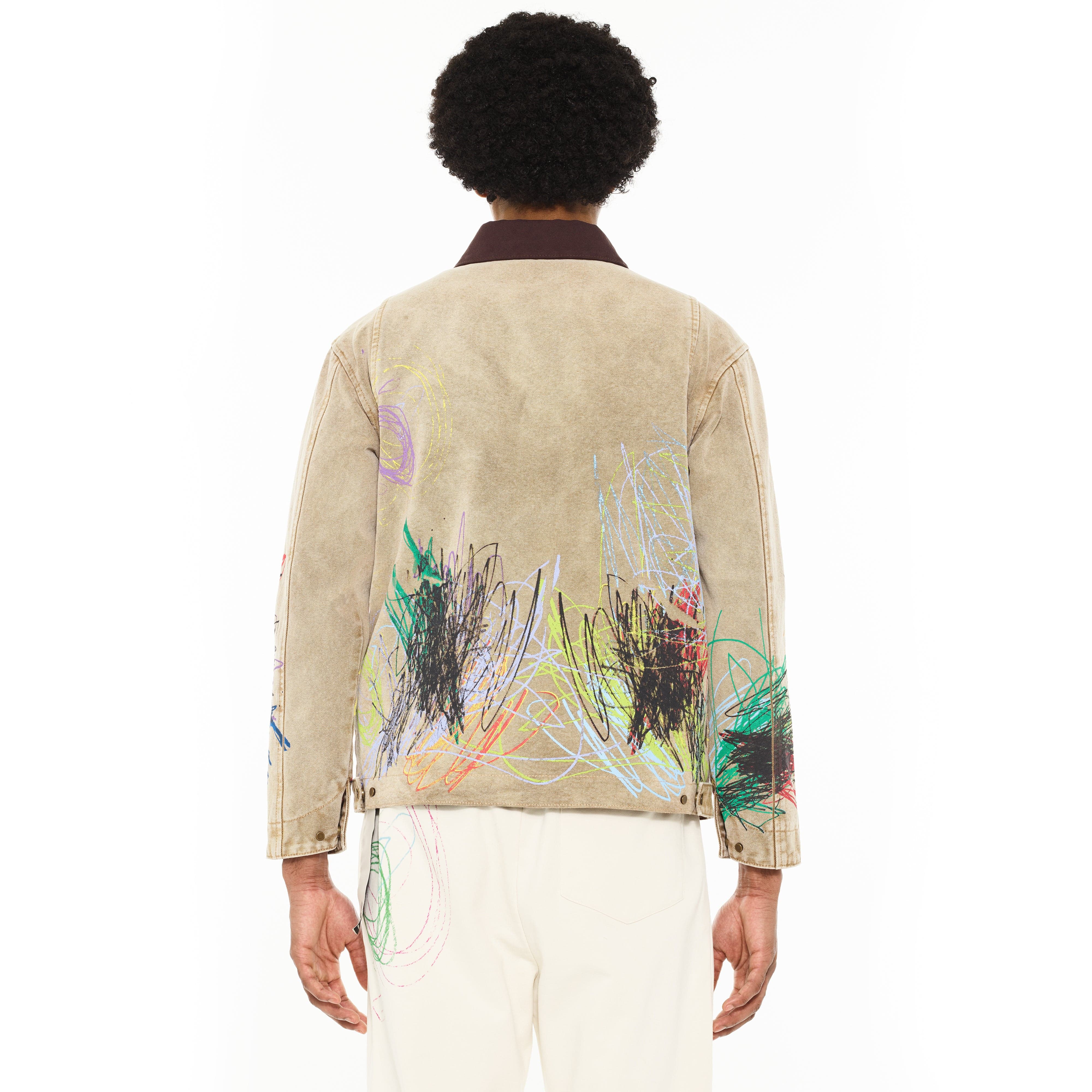 Cult's Canvas Workwear Jacket in Scribble - Image 3