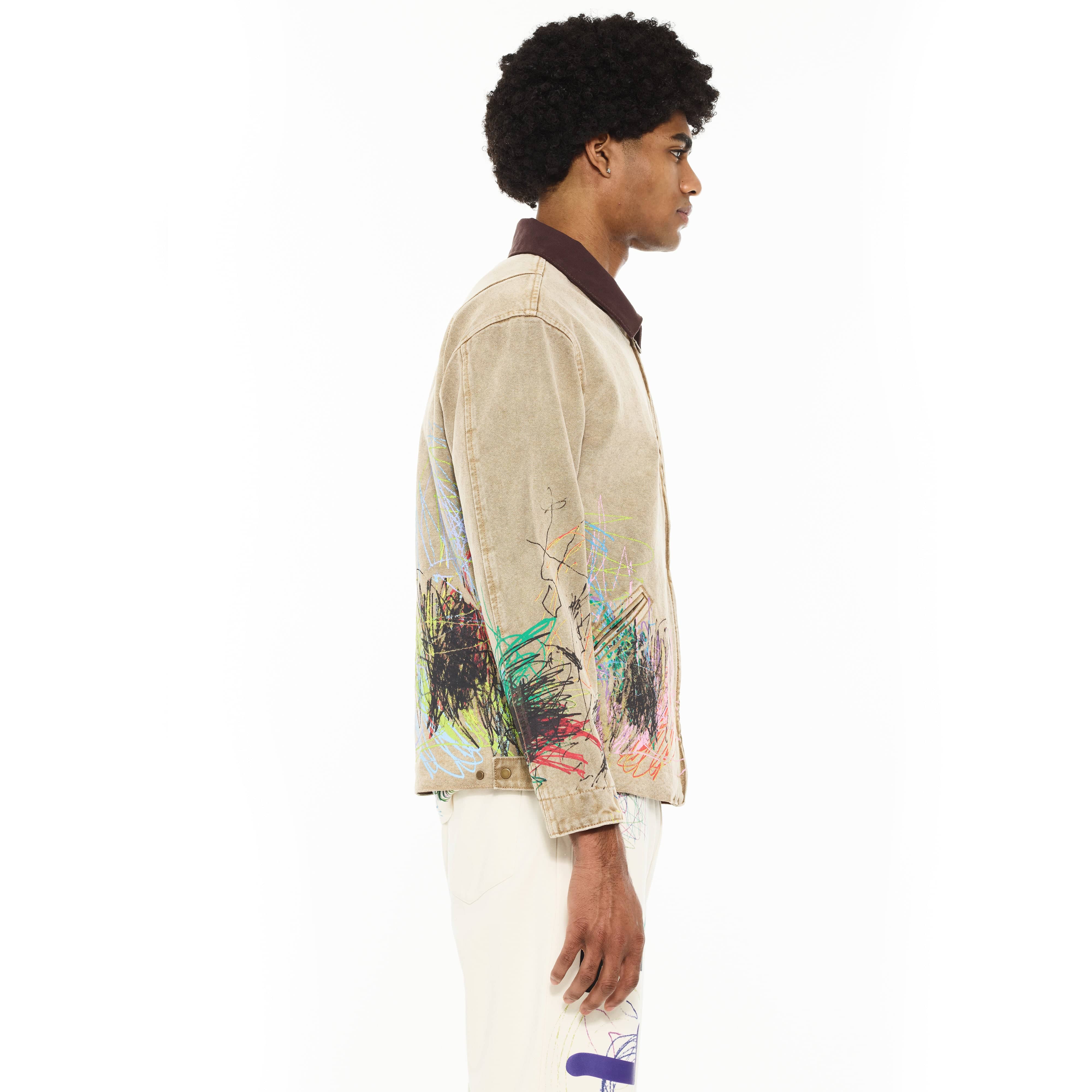 Cult's Canvas Workwear Jacket in Scribble - Image 4