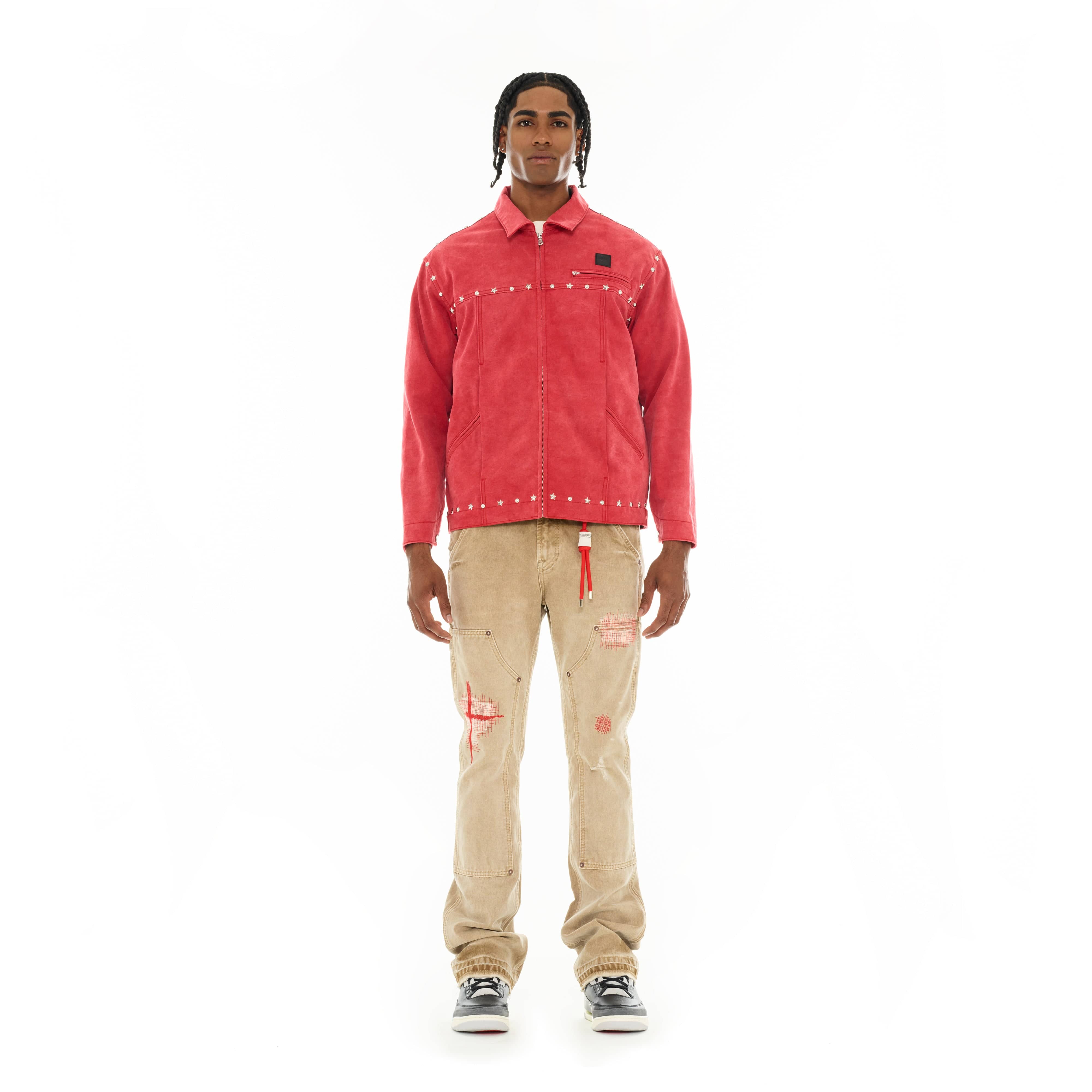 Cult's Canvas Workwear Jacket in Vintage Red Canvas - Image 6