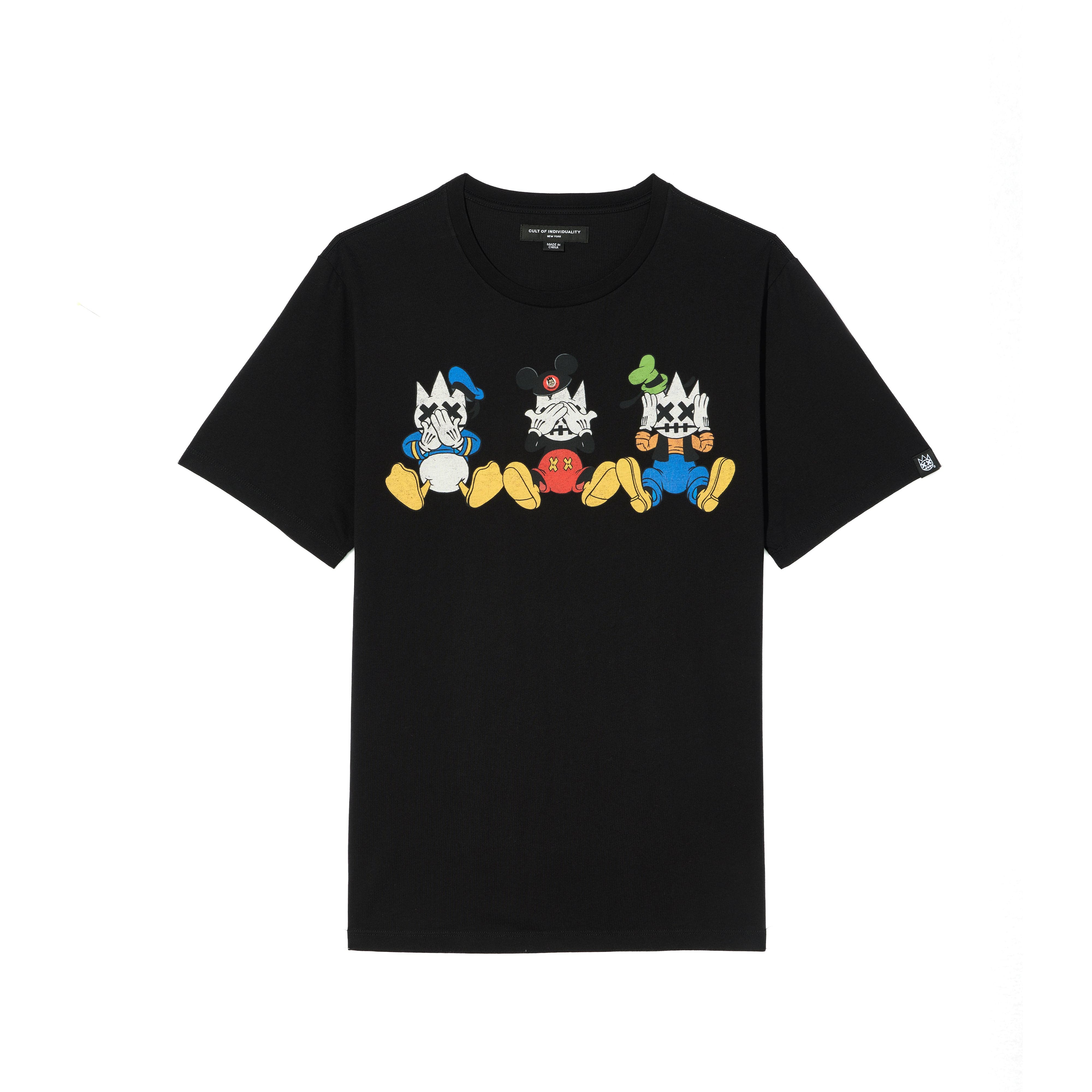 Cult's Crew Neck T - See, Speak, Hear No Evil in Black