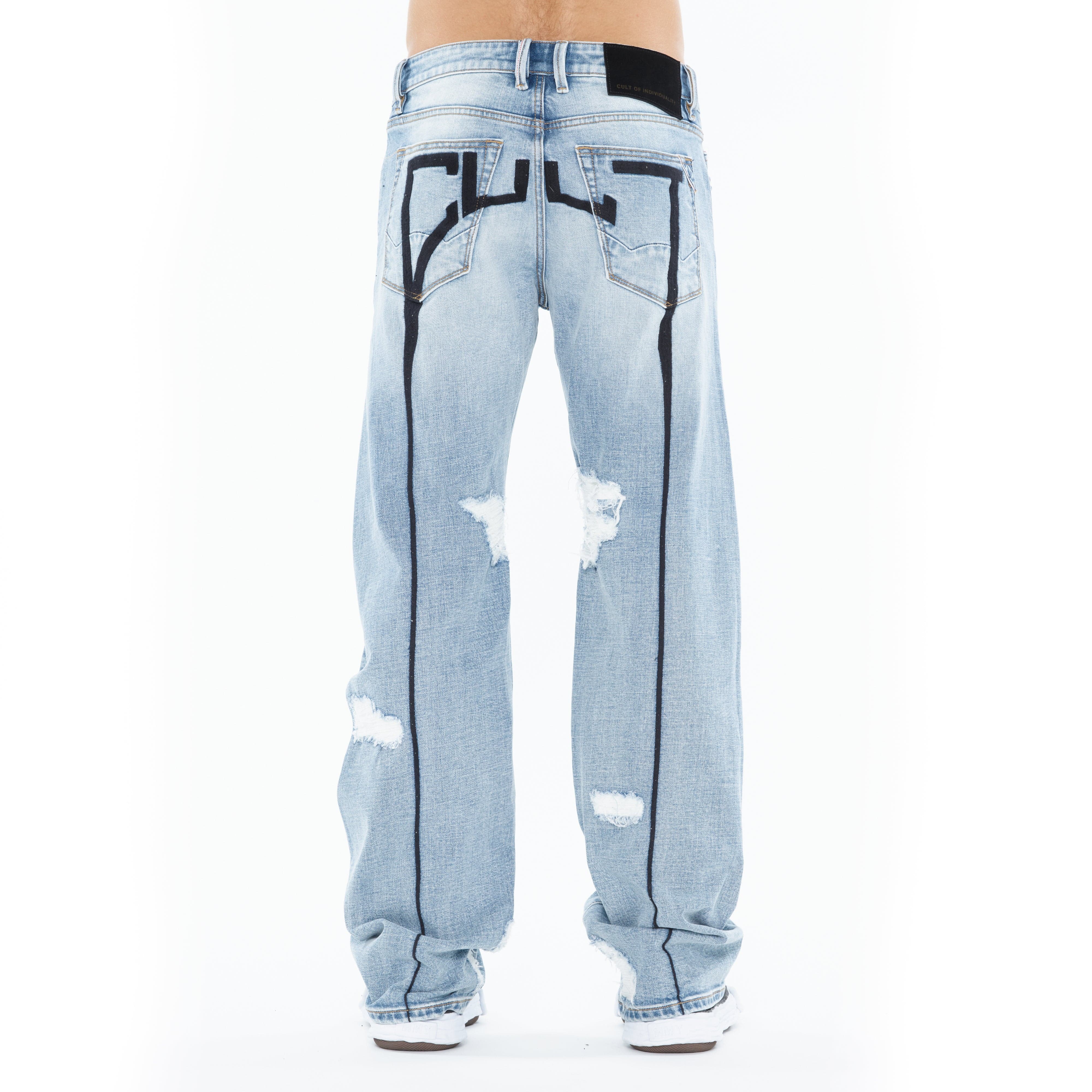 Cult's Grunge Baggy 607 Jeans in Back Emb - Image 3