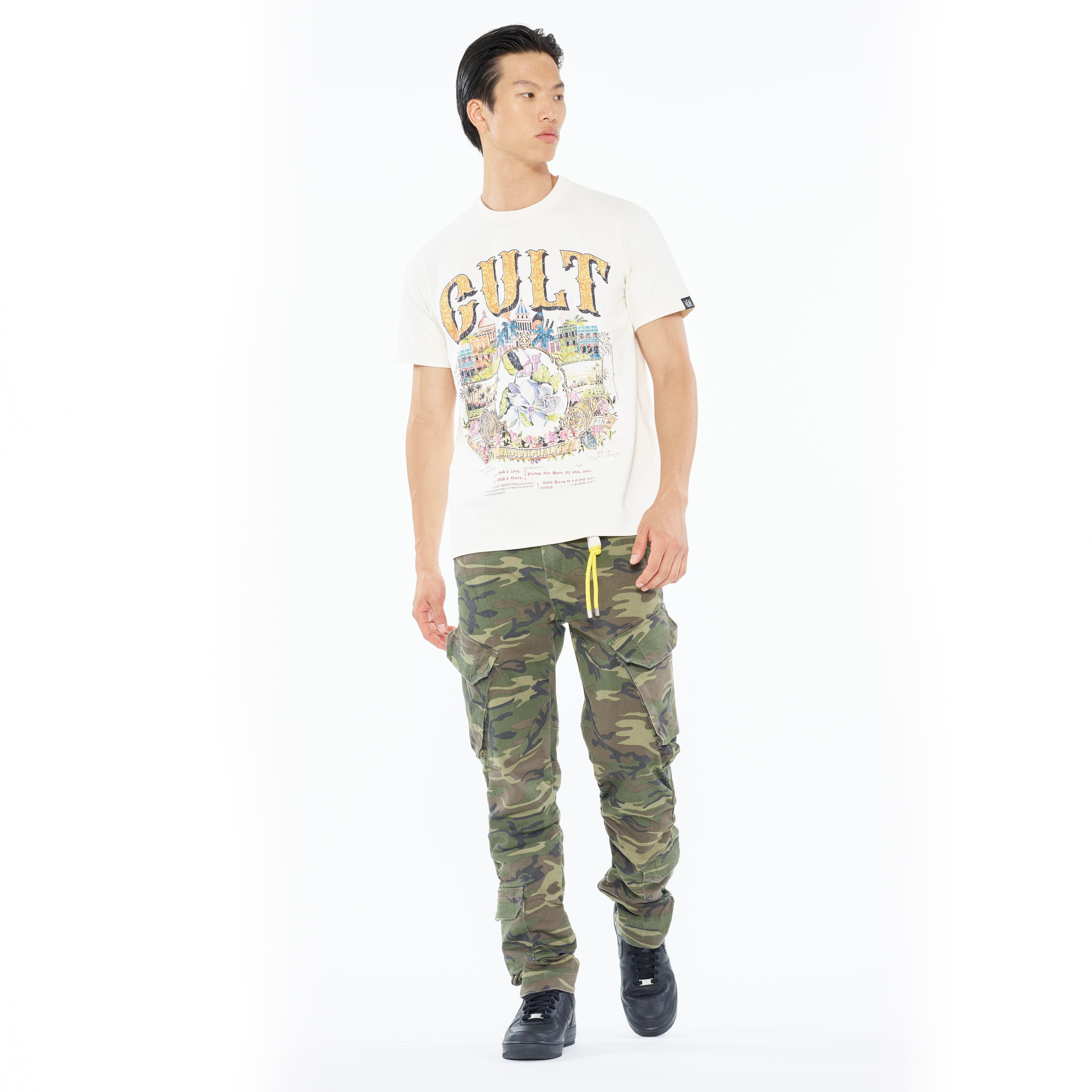 Cult's Heavyweight Short Sleeve Crew Neck Tee "Cuba" in Winter White - Image 4