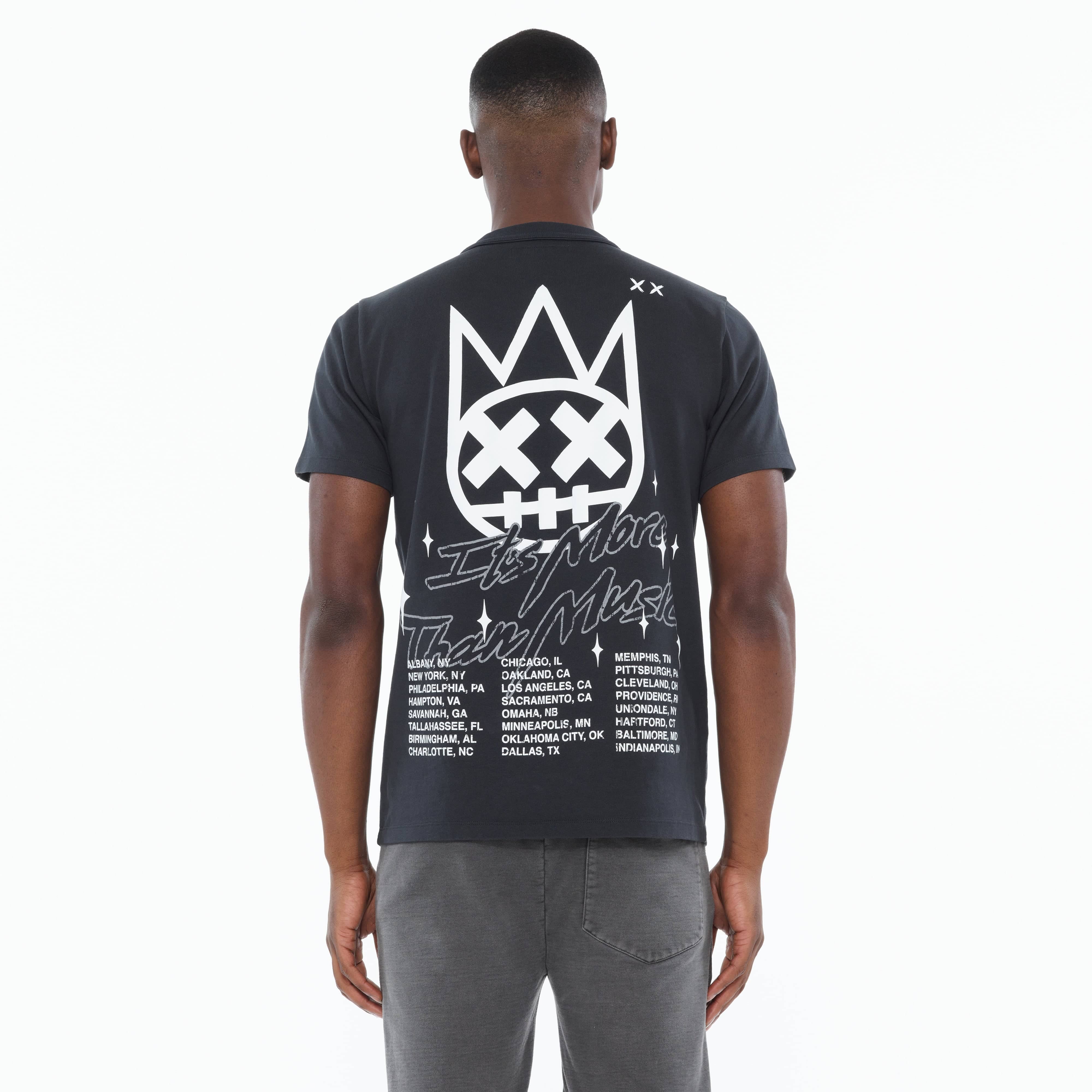 Cult's Heavyweight Short Sleeve Crew Neck Tee "More Than Music" in Steel - Image 3