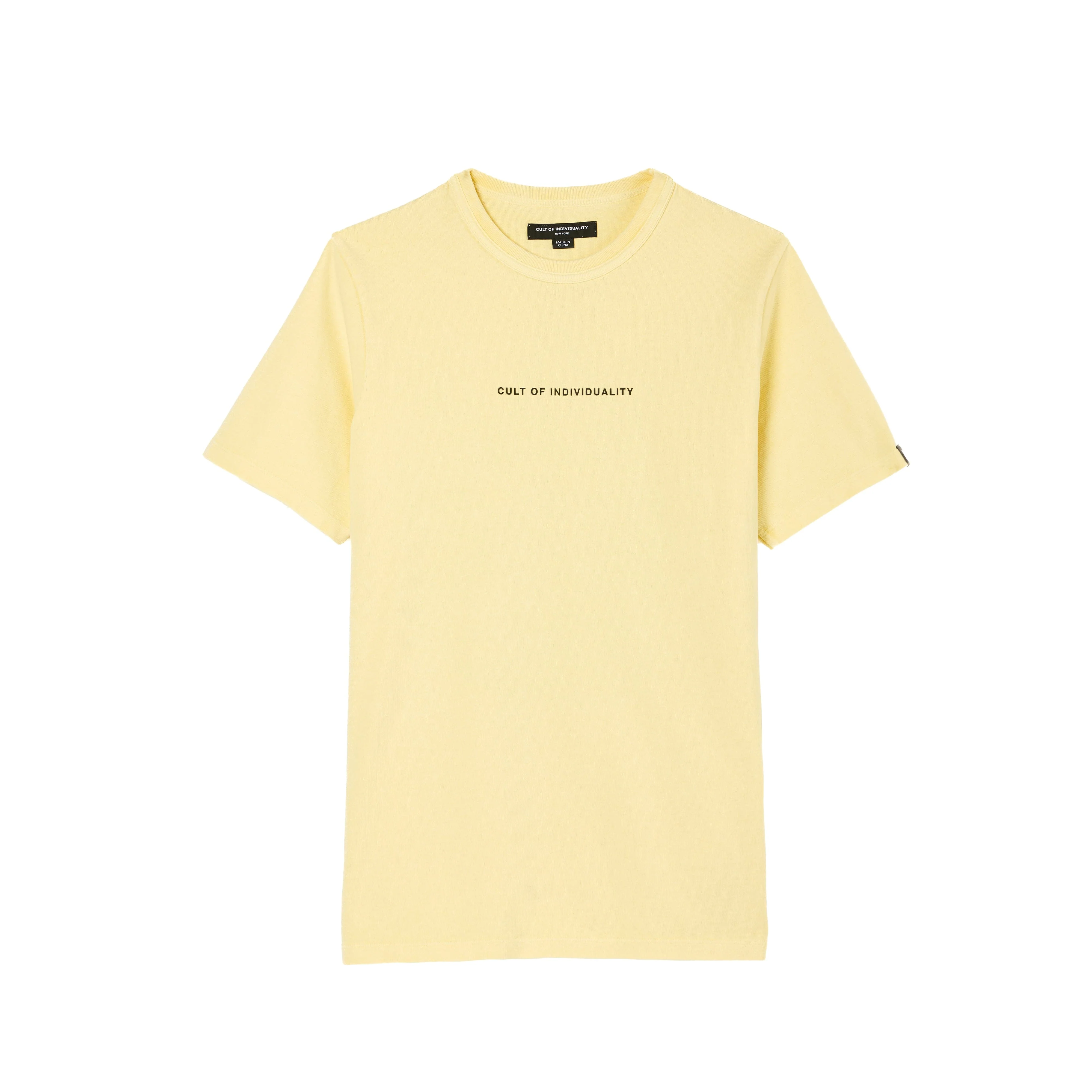 Cult's Heavyweight Short Sleeve Crew Neck Tee "Shimuchan" Logo in Banana