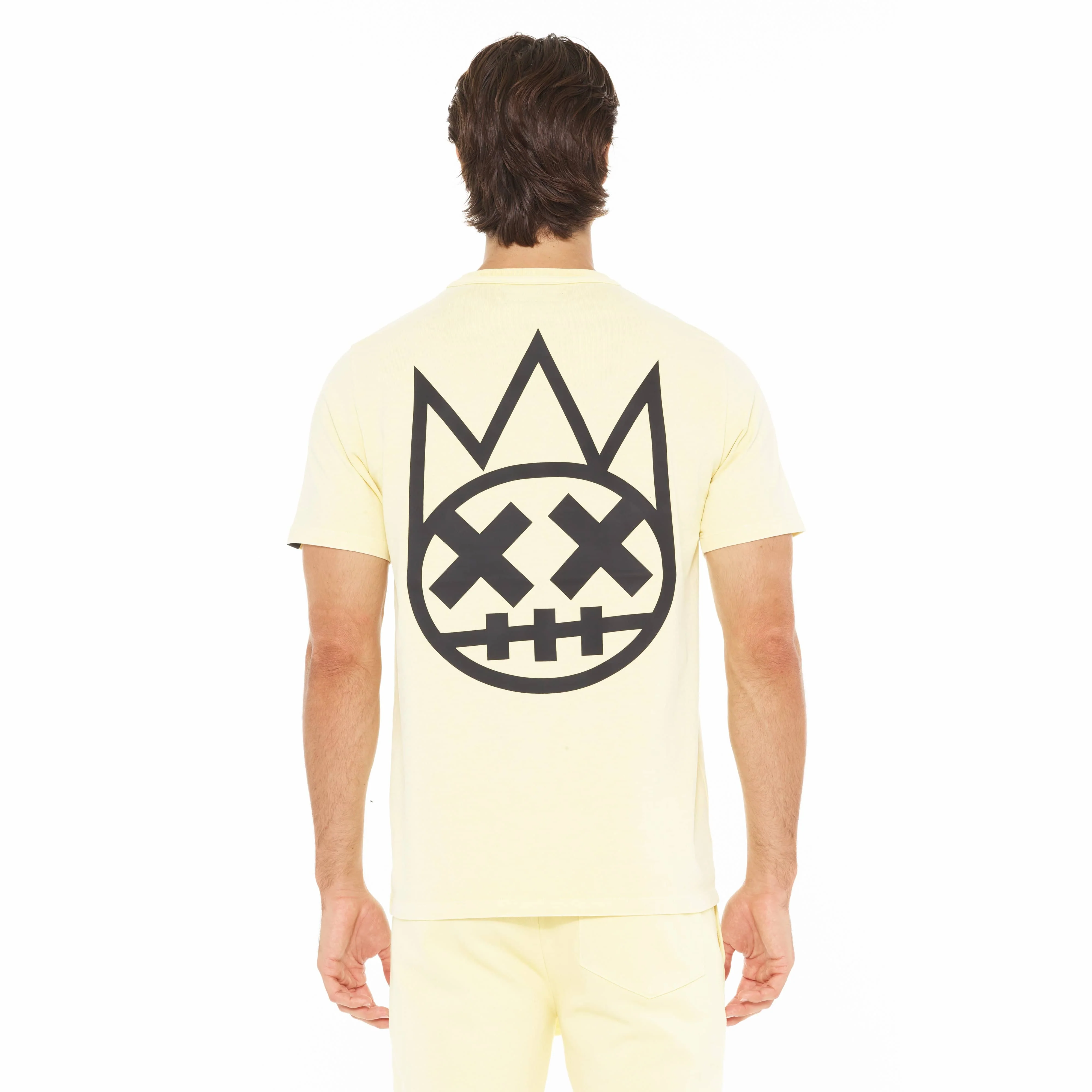 Cult's Heavyweight Short Sleeve Crew Neck Tee "Shimuchan" Logo in Banana - Image 3