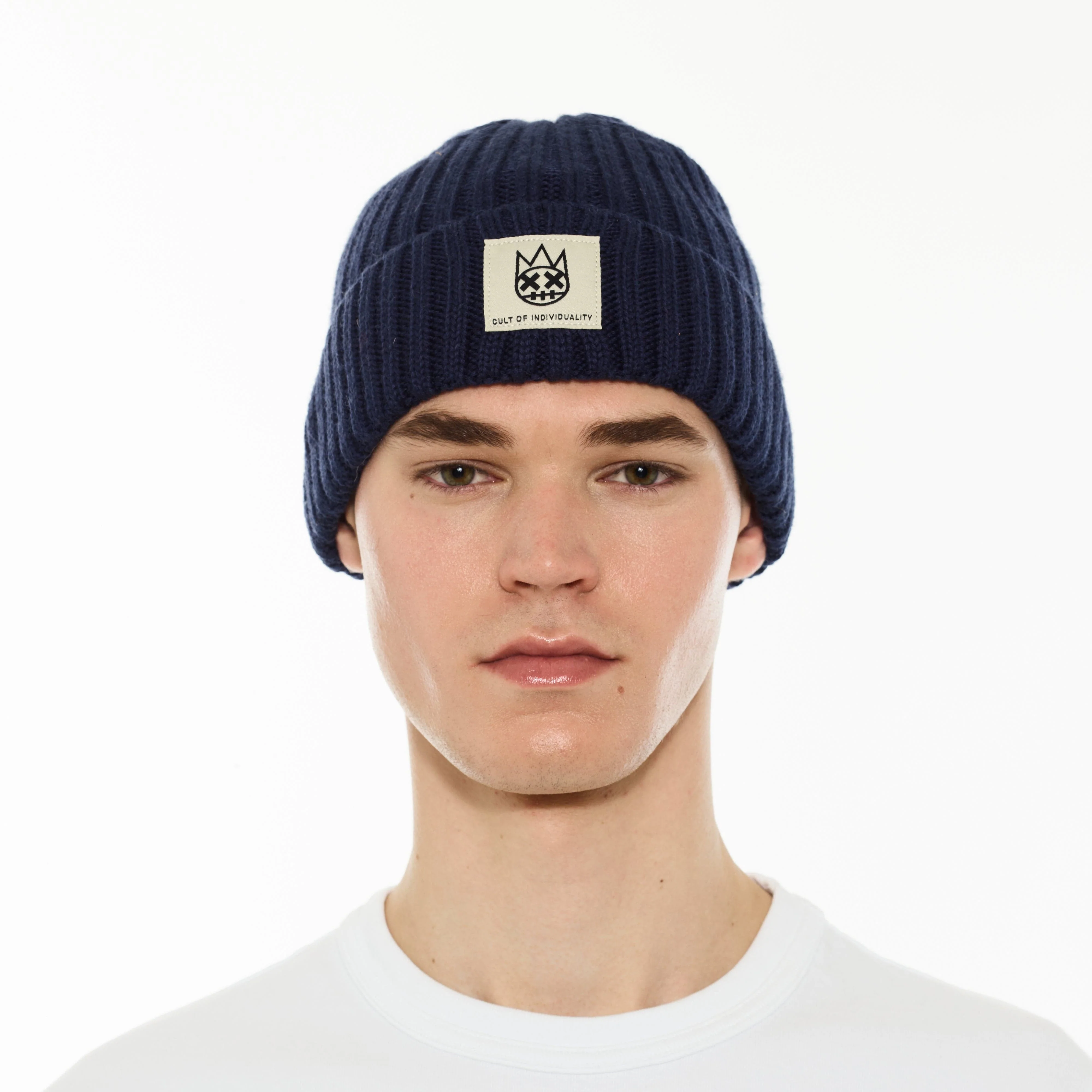 Cult's Knit Hat in Midnight Blue - Image 2