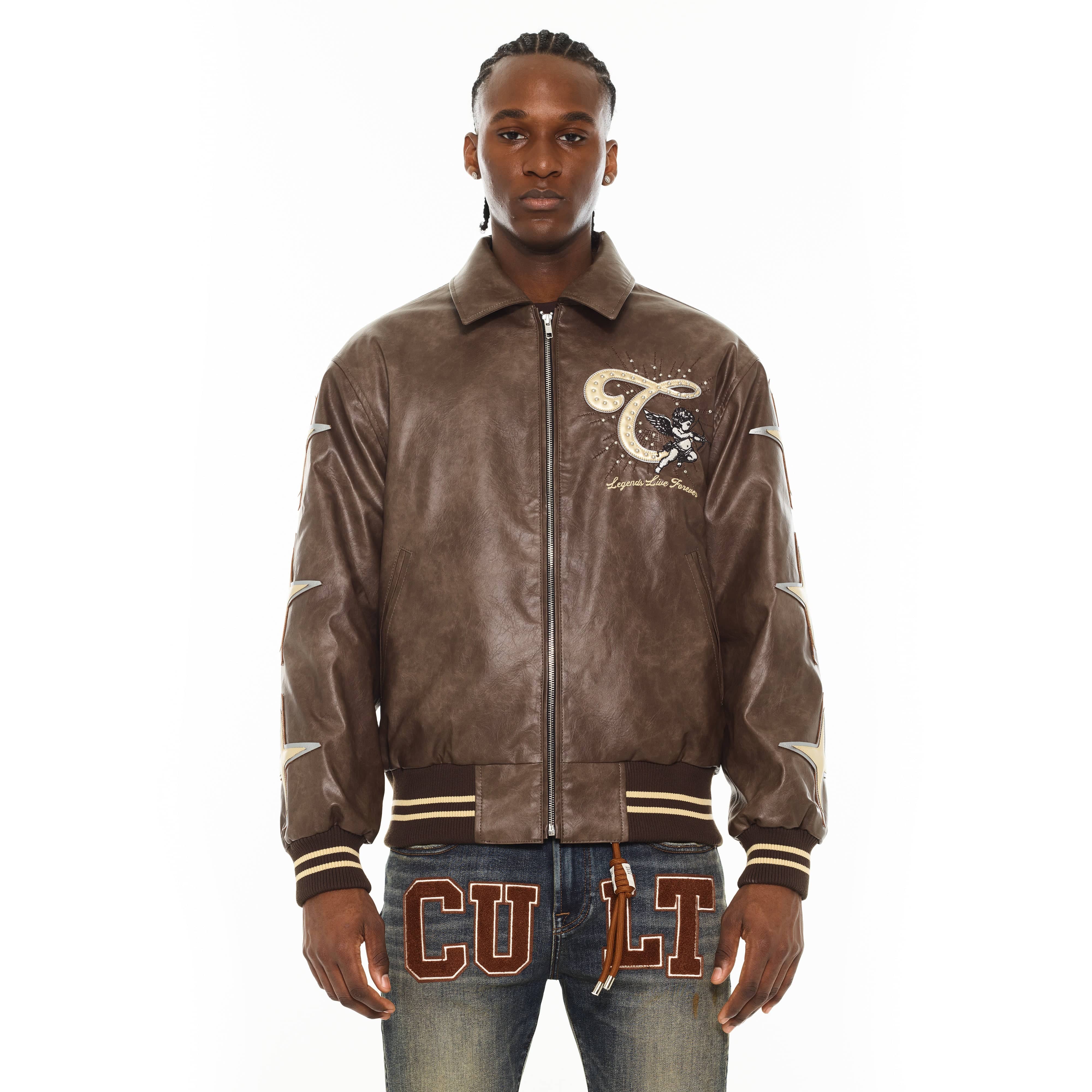 Cult's Legends Varsity Jacket in Brown - Image 2