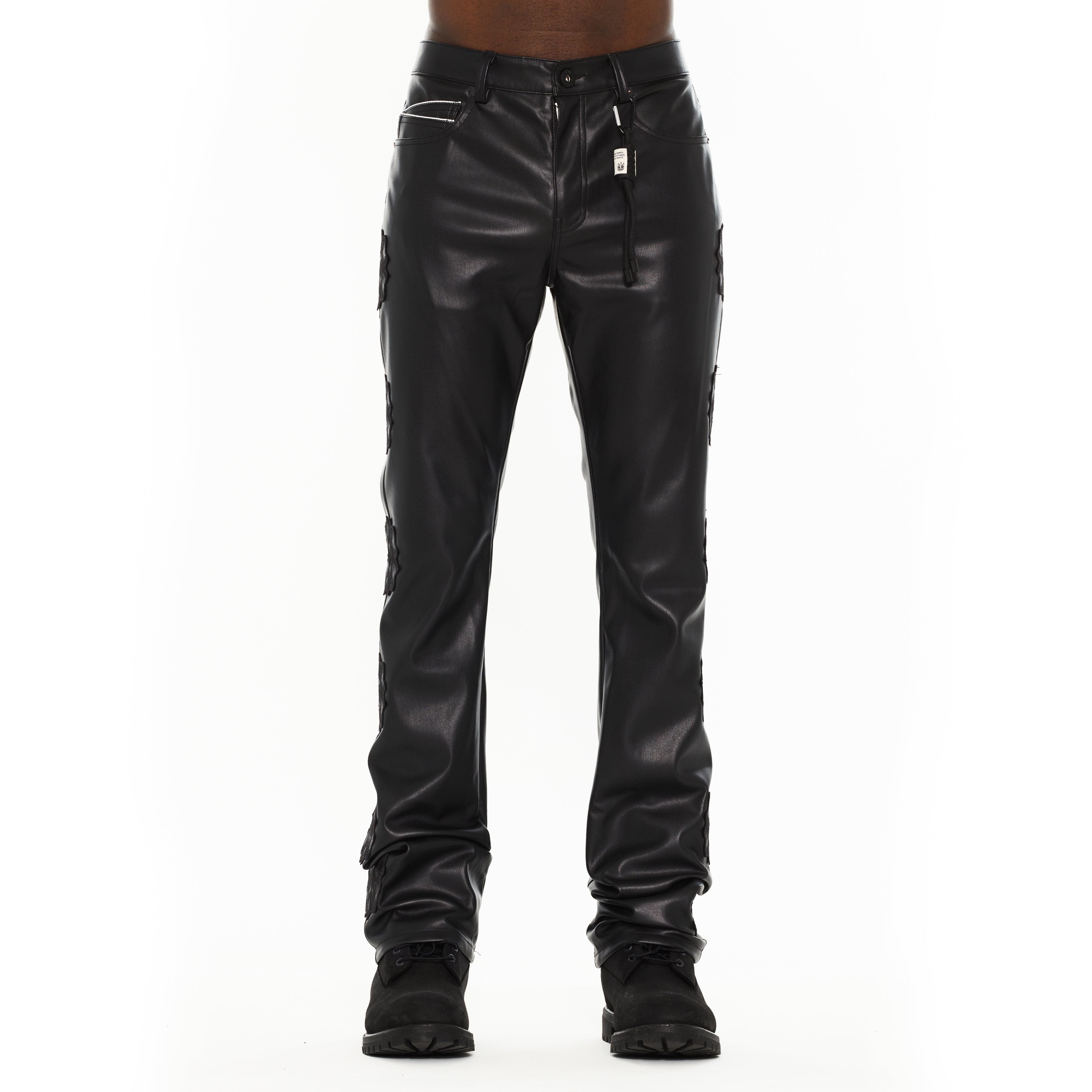 Cult's Lenny Bootcut 603 Jeans in Black Faux Leather - Image 2