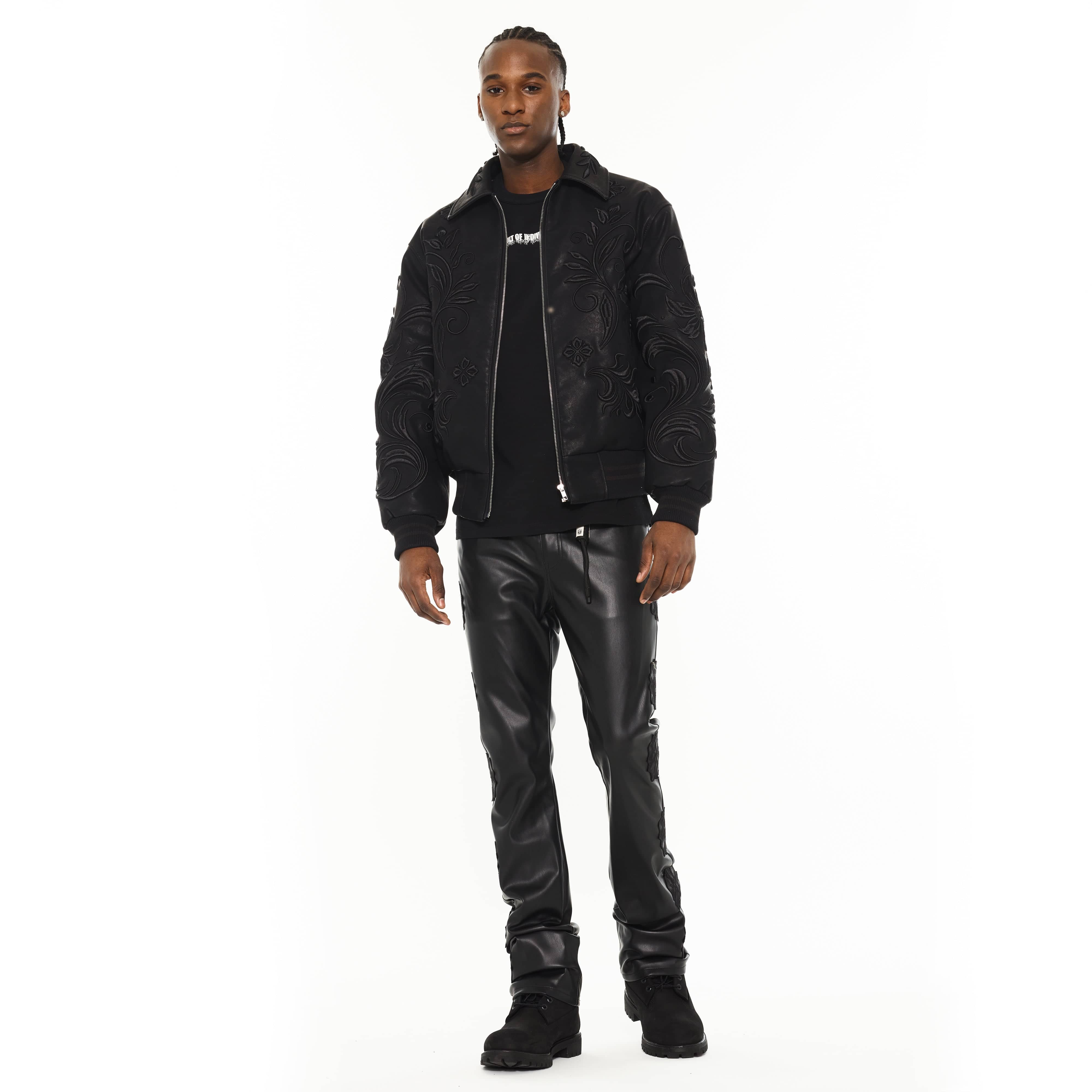 Cult's Lenny Bootcut 603 Jeans in Black Faux Leather - Image 5