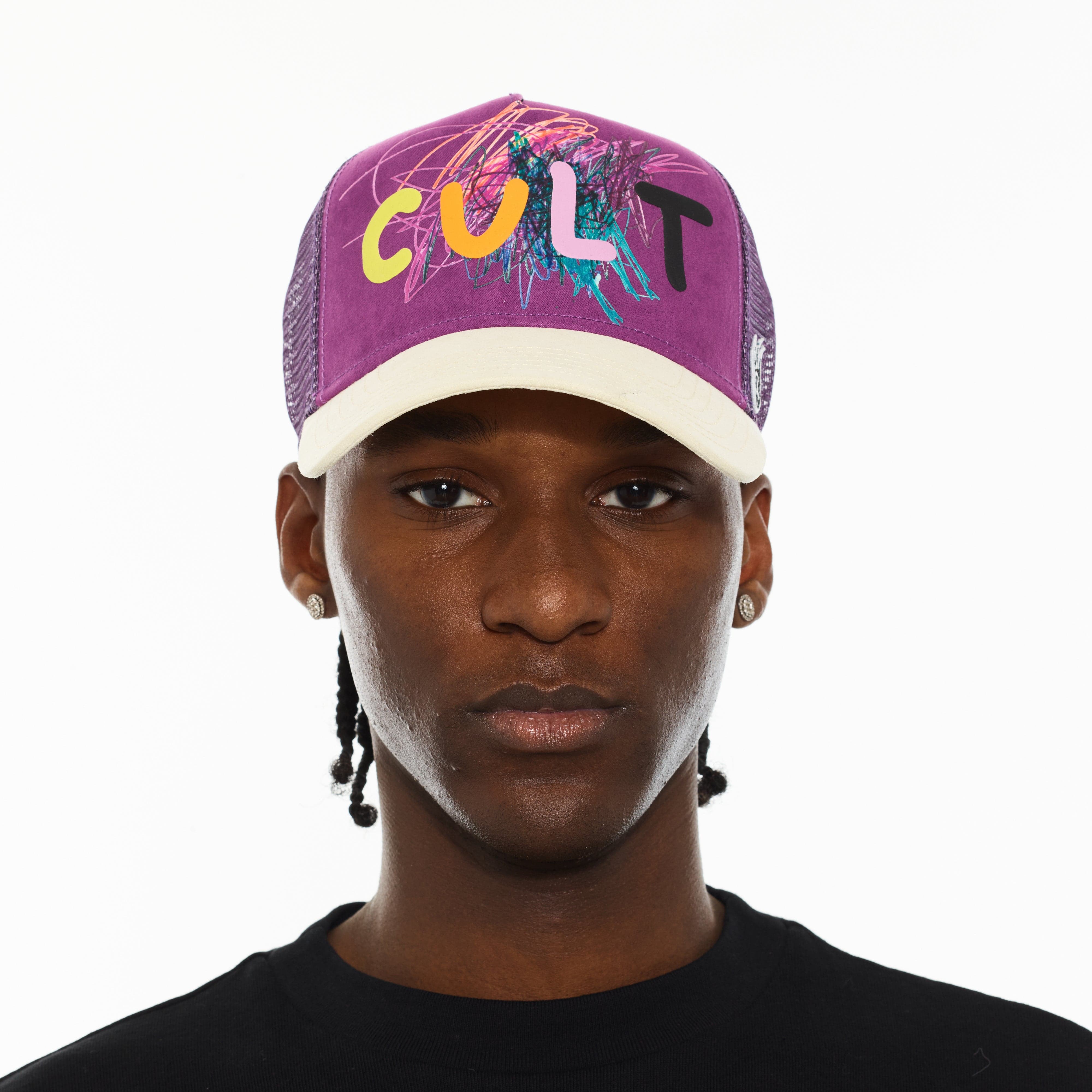 Cult's Logo Mesh Back Trucker Hat "Cult Logo" in Hyacinth Violet - Image 3