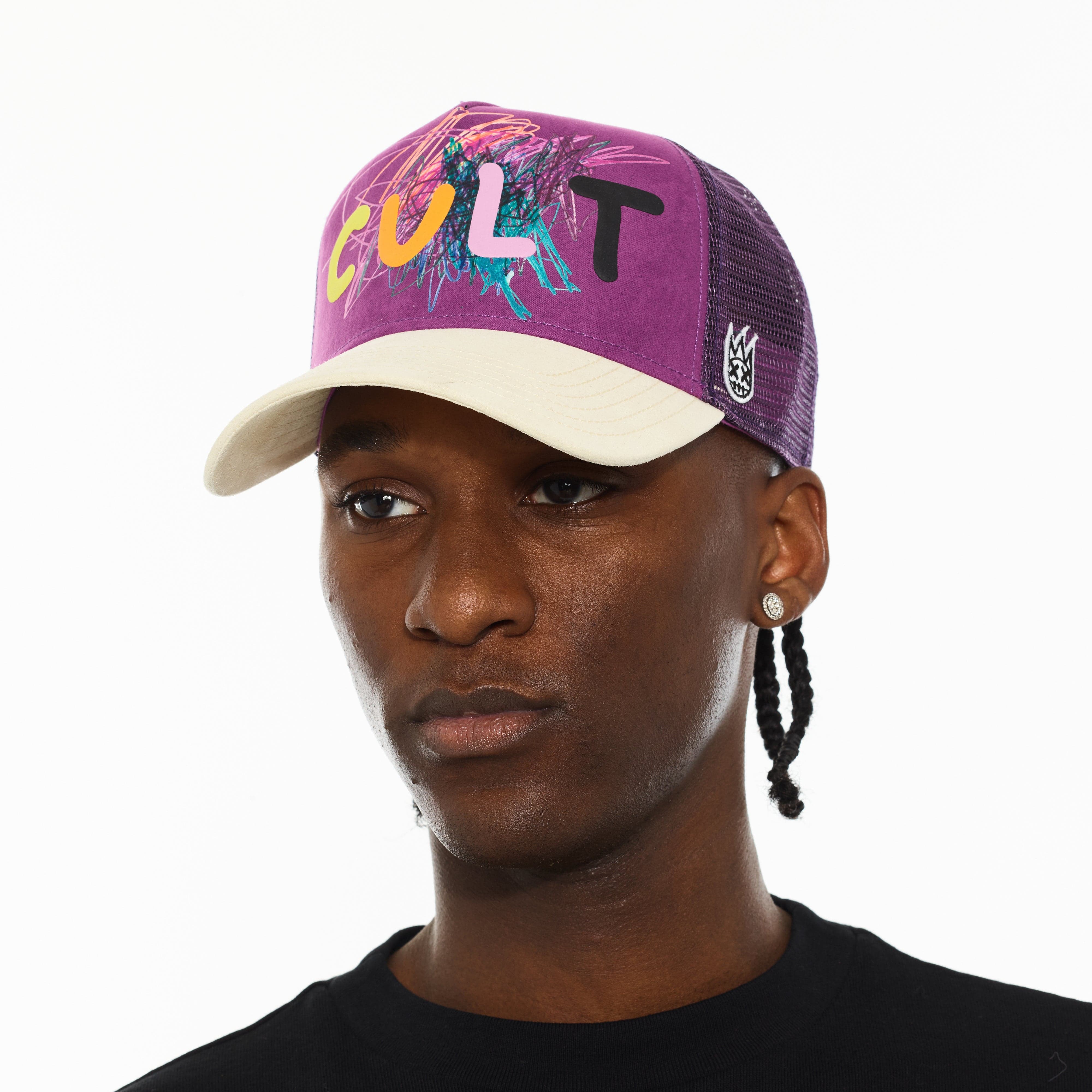 Cult's Logo Mesh Back Trucker Hat "Cult Logo" in Hyacinth Violet - Image 4